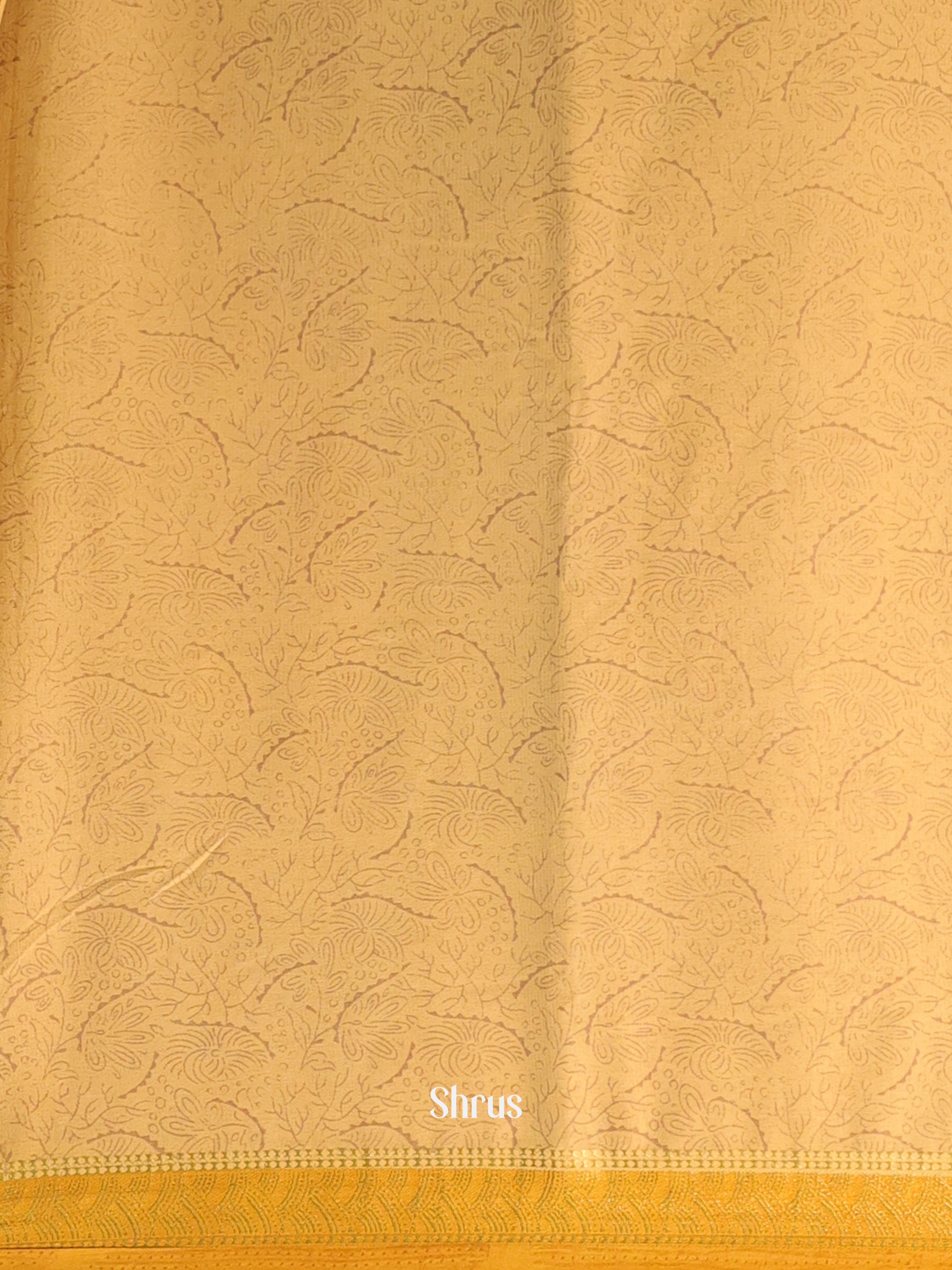 Beige - Semi Mysoresilk Saree