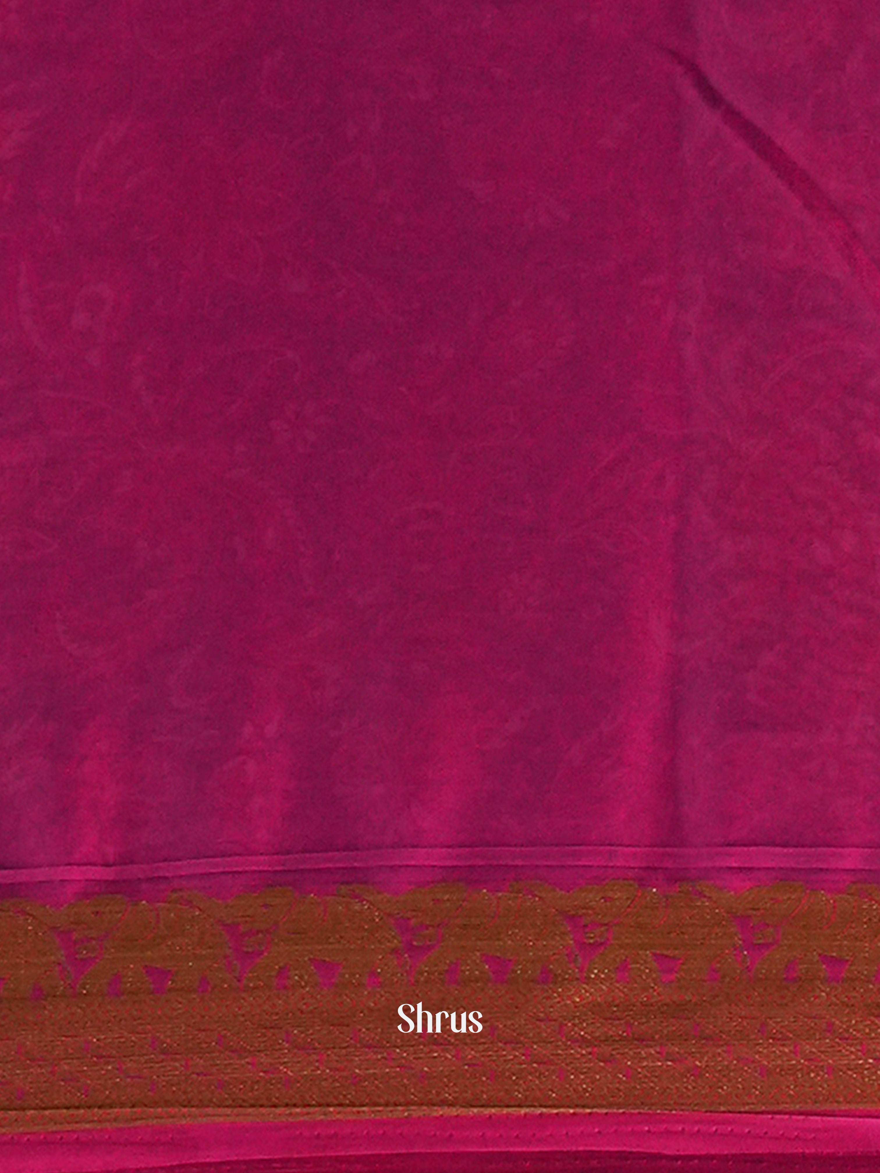 Blue & Purple - Semi Mysoresilk Saree