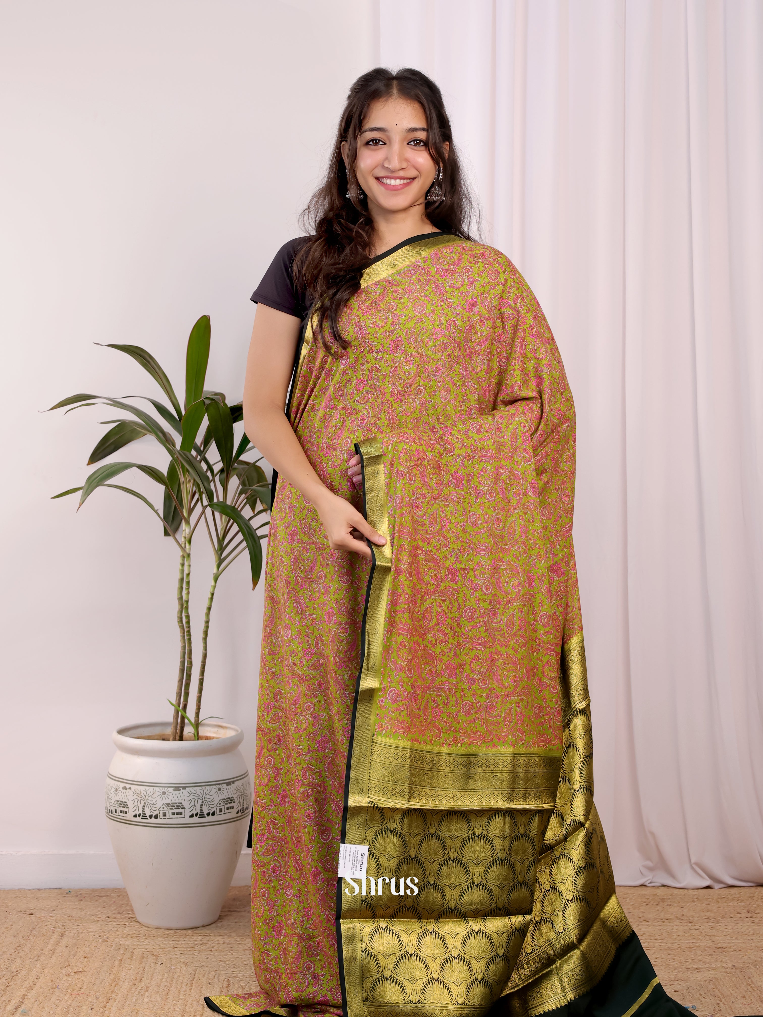 Elachi & Green - Semi Mysoresilk Saree