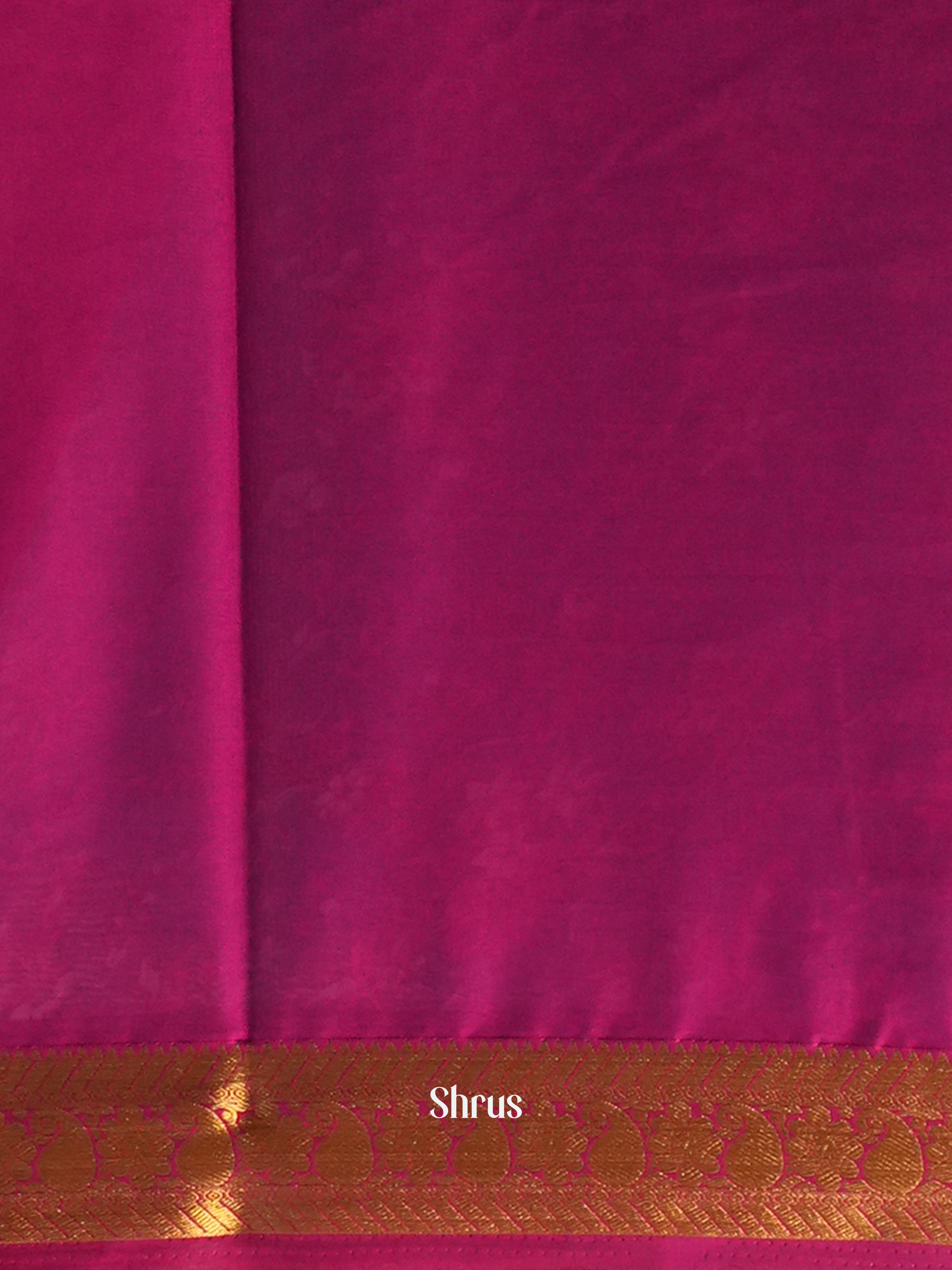 Blue & Purple - Semi Mysoresilk Saree