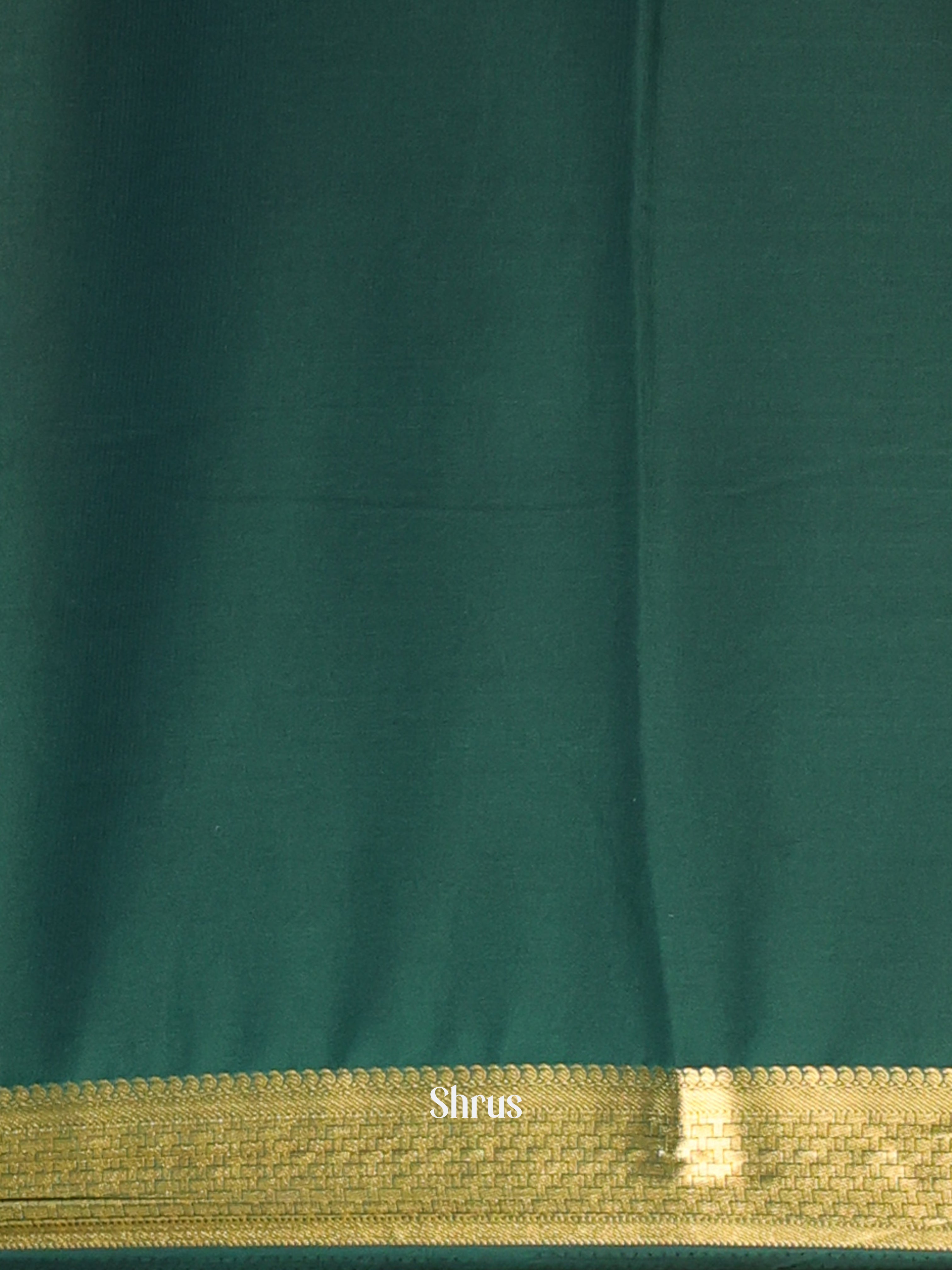 Orange & Green - Semi Mysoresilk Saree