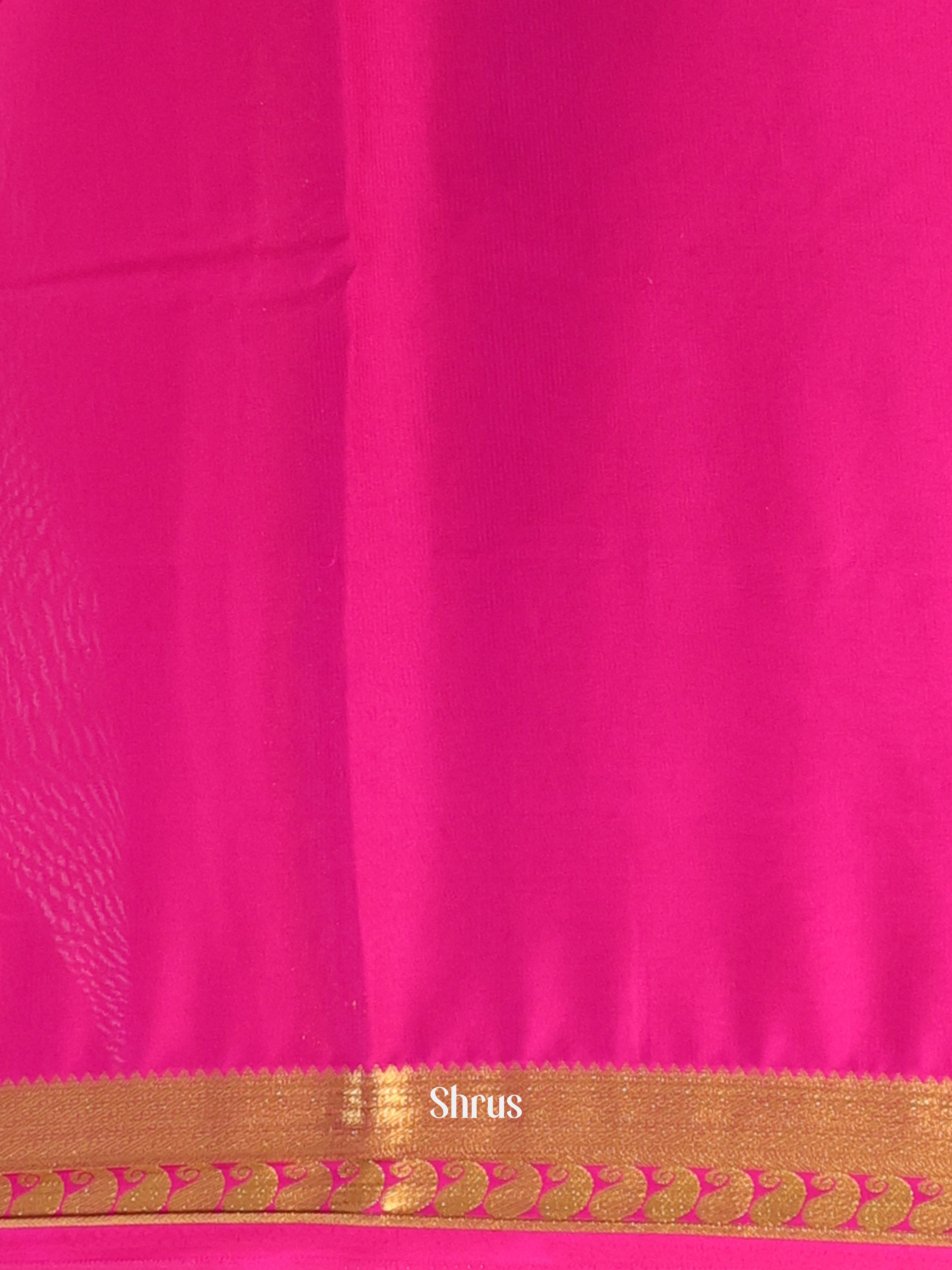 Orange & Pink - Semi Mysoresilk Saree