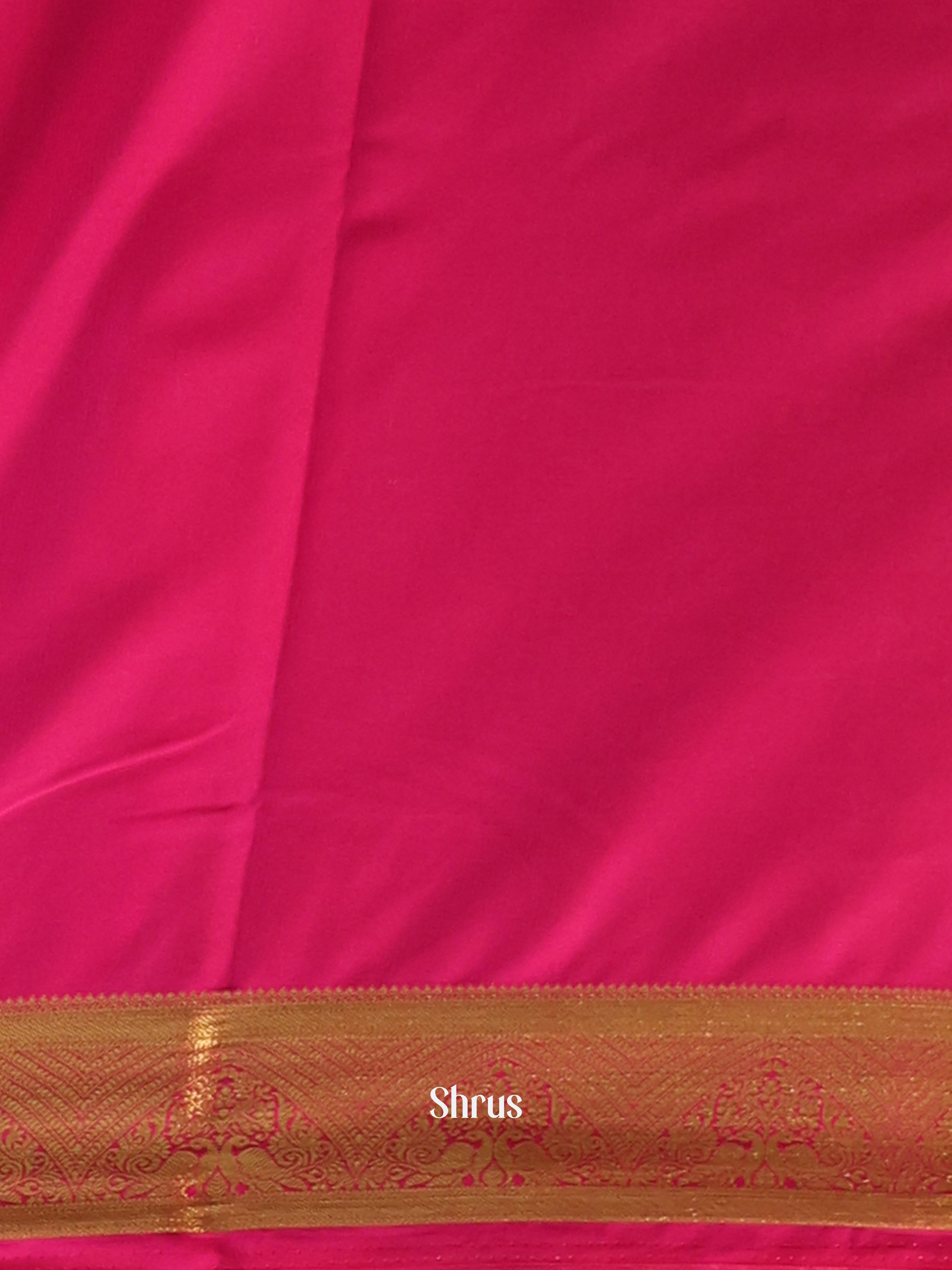 Orange & Maroon - Semi Mysoresilk Saree