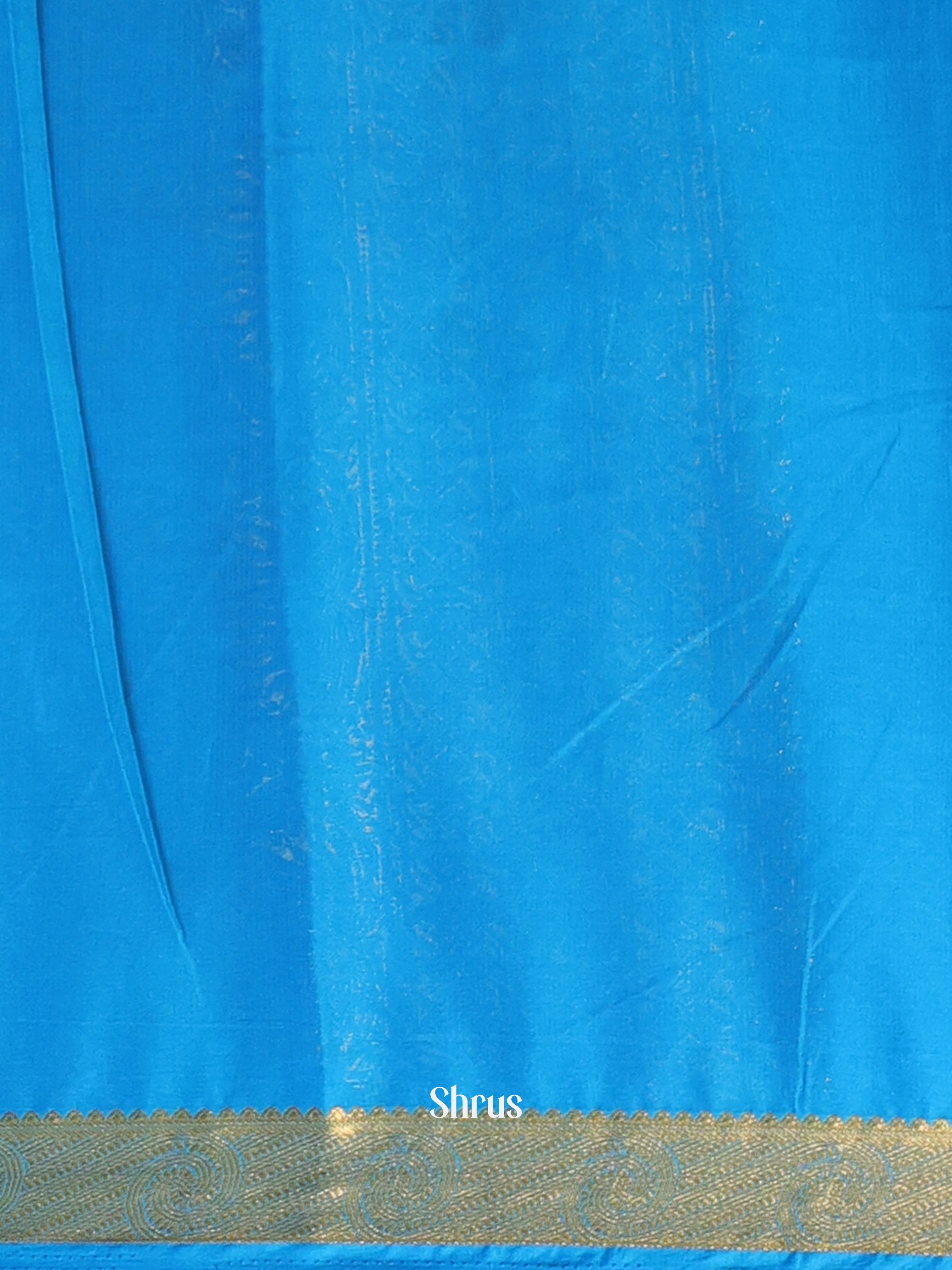 Violet & Blue - Semi Mysoresilk Saree