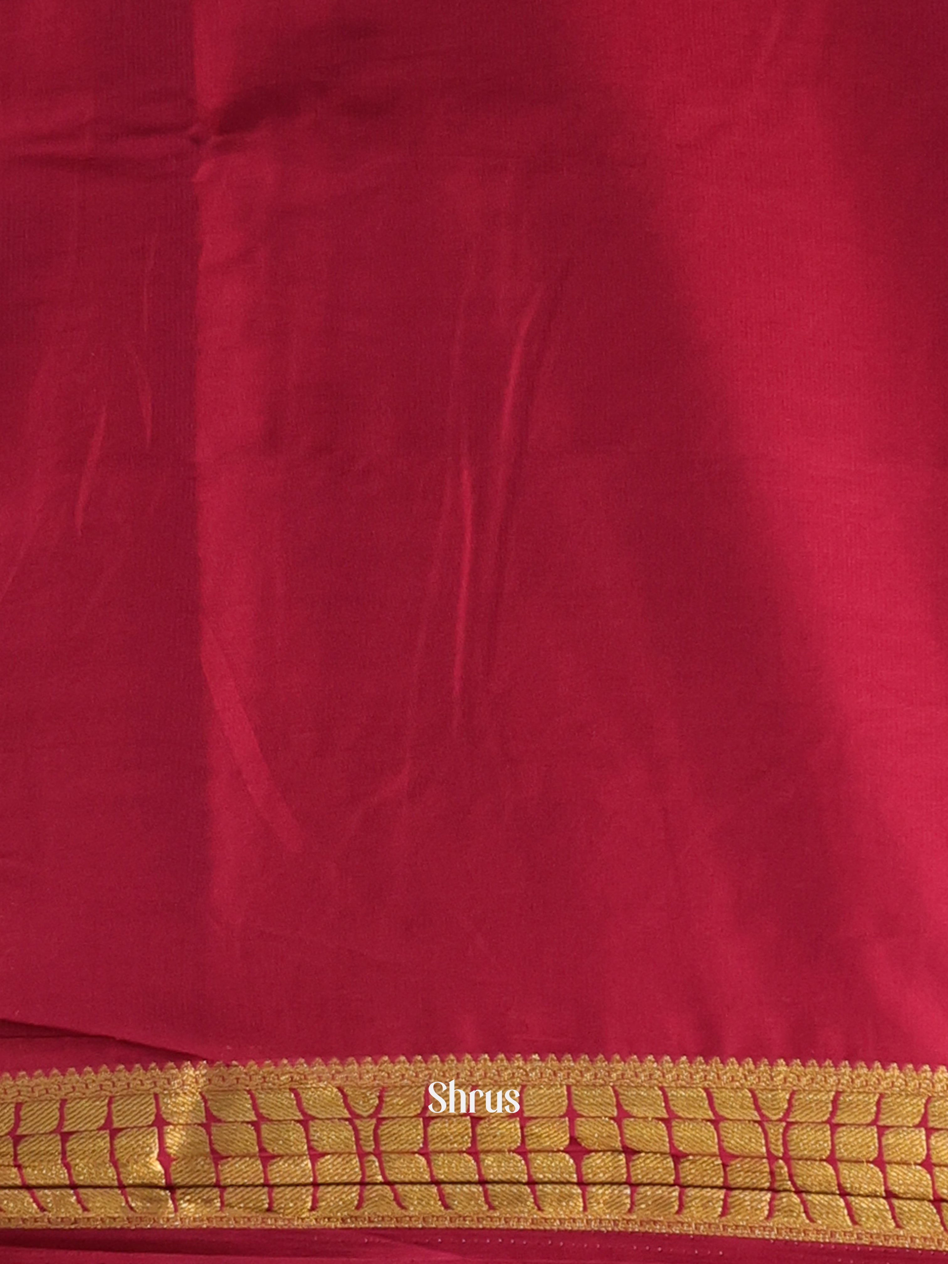 Black & Maroon - Semi Mysoresilk Saree