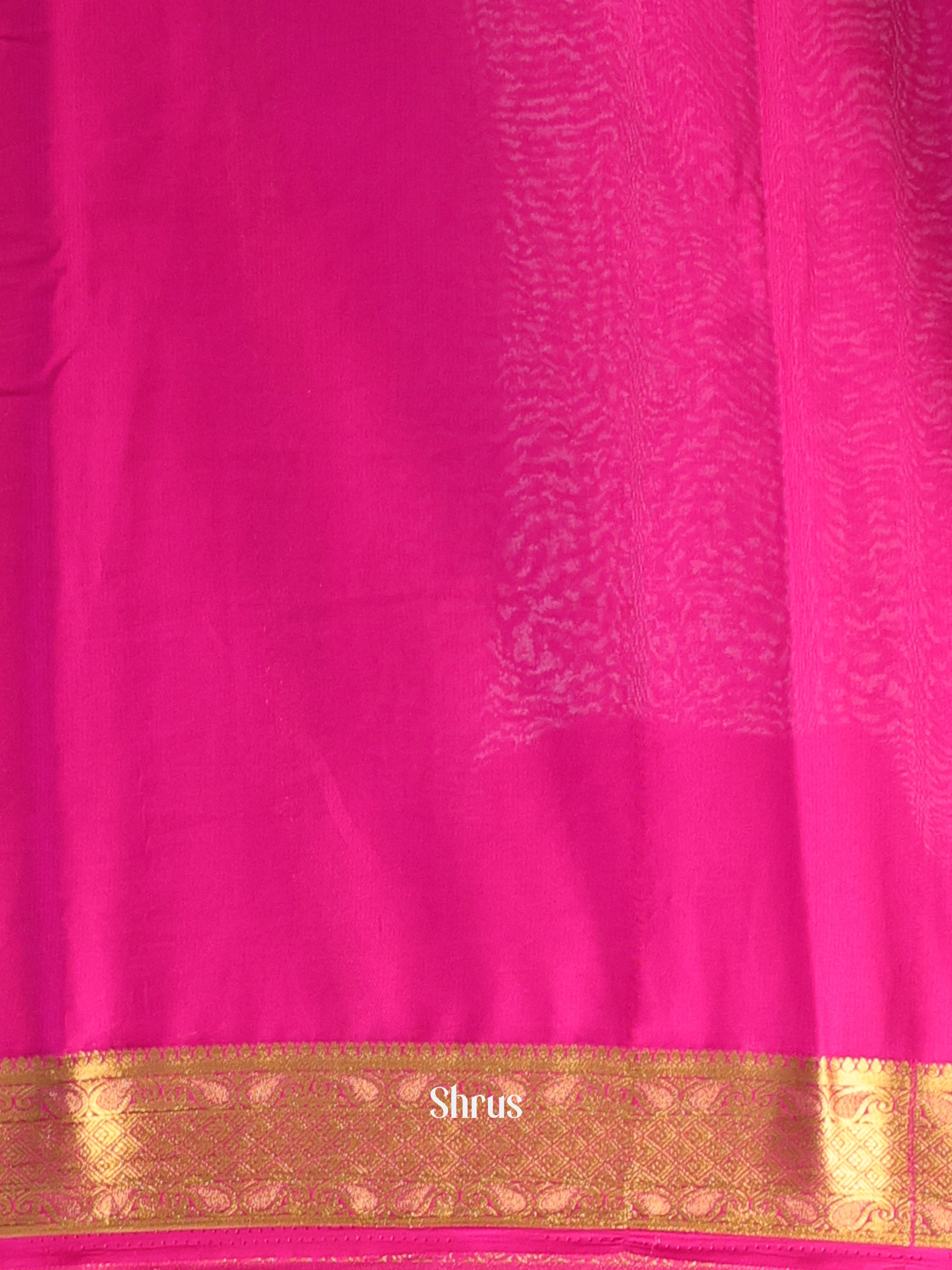 Green & Pink - Semi Mysoresilk Saree