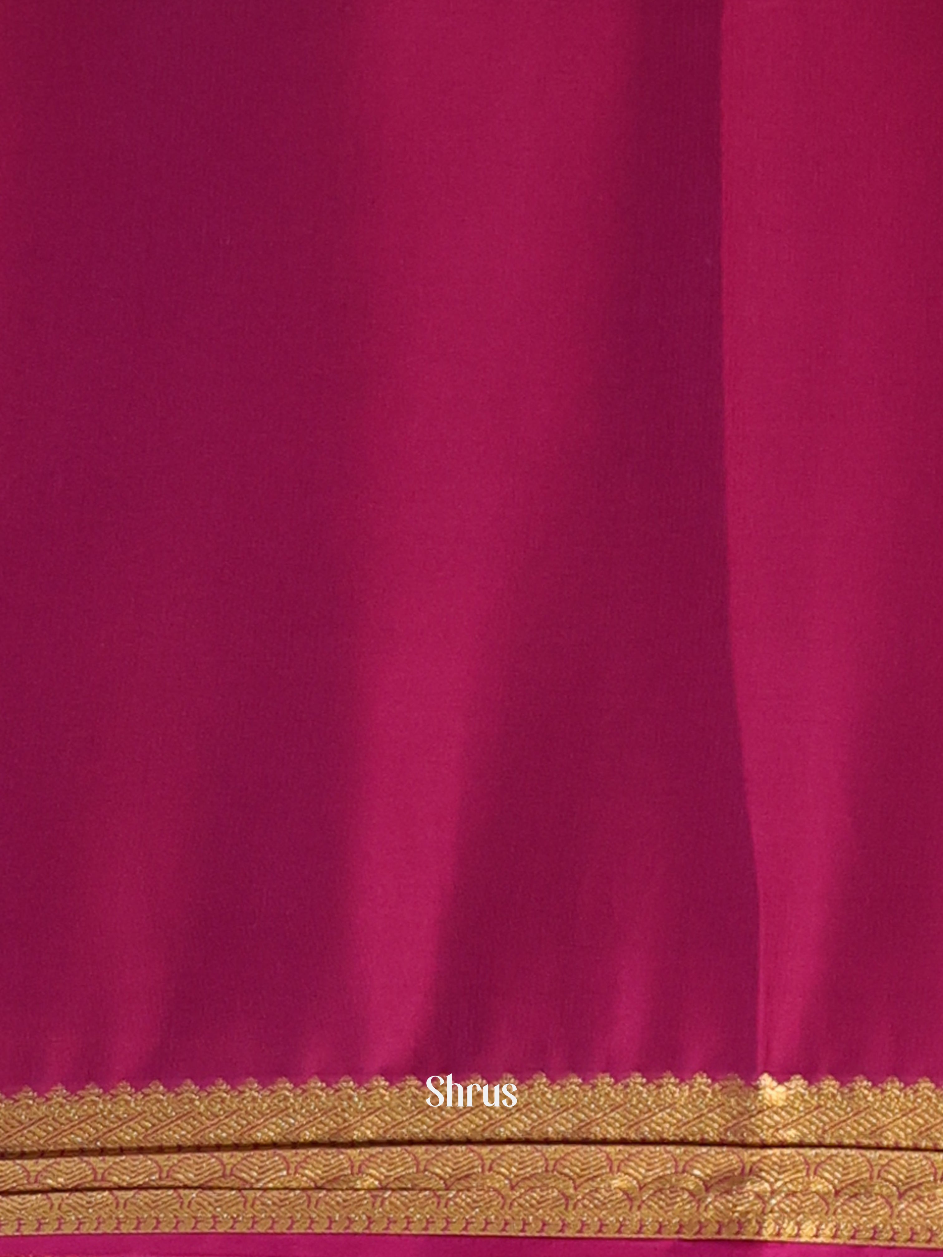 Pink & Maroon- Semi Mysoresilk Saree