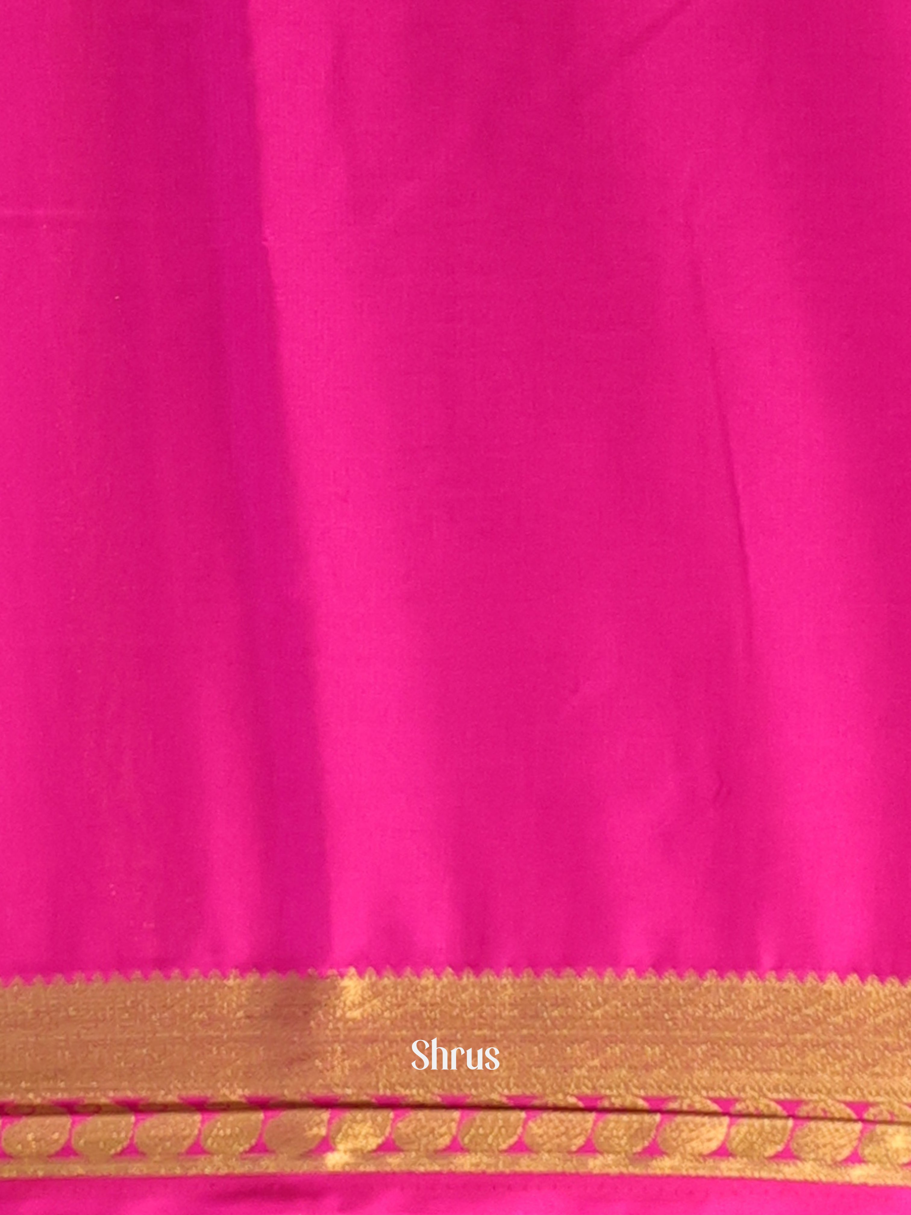 Green & Pink- Semi Mysoresilk Saree