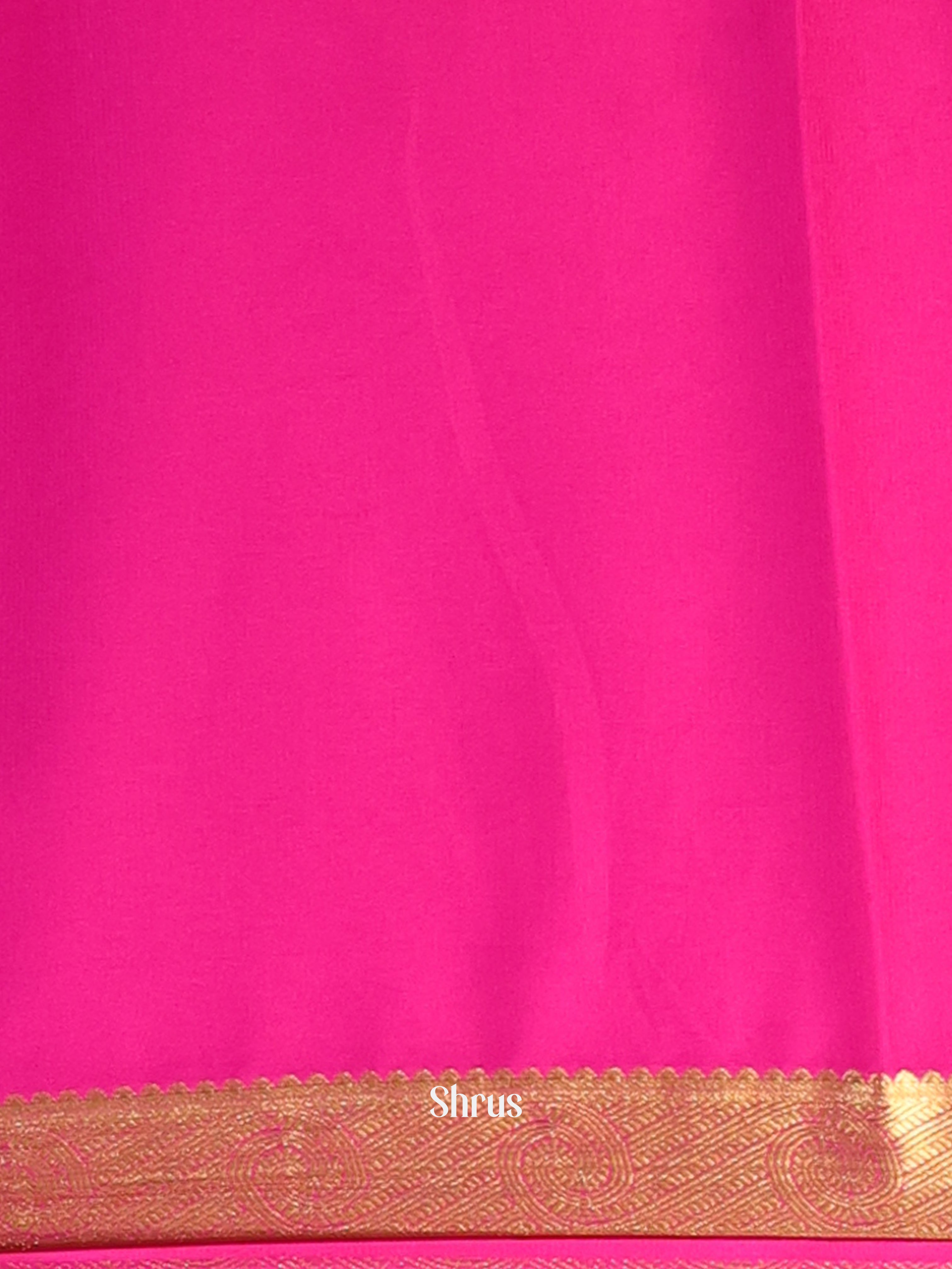 Orange & Pink - Semi Mysoresilk Saree