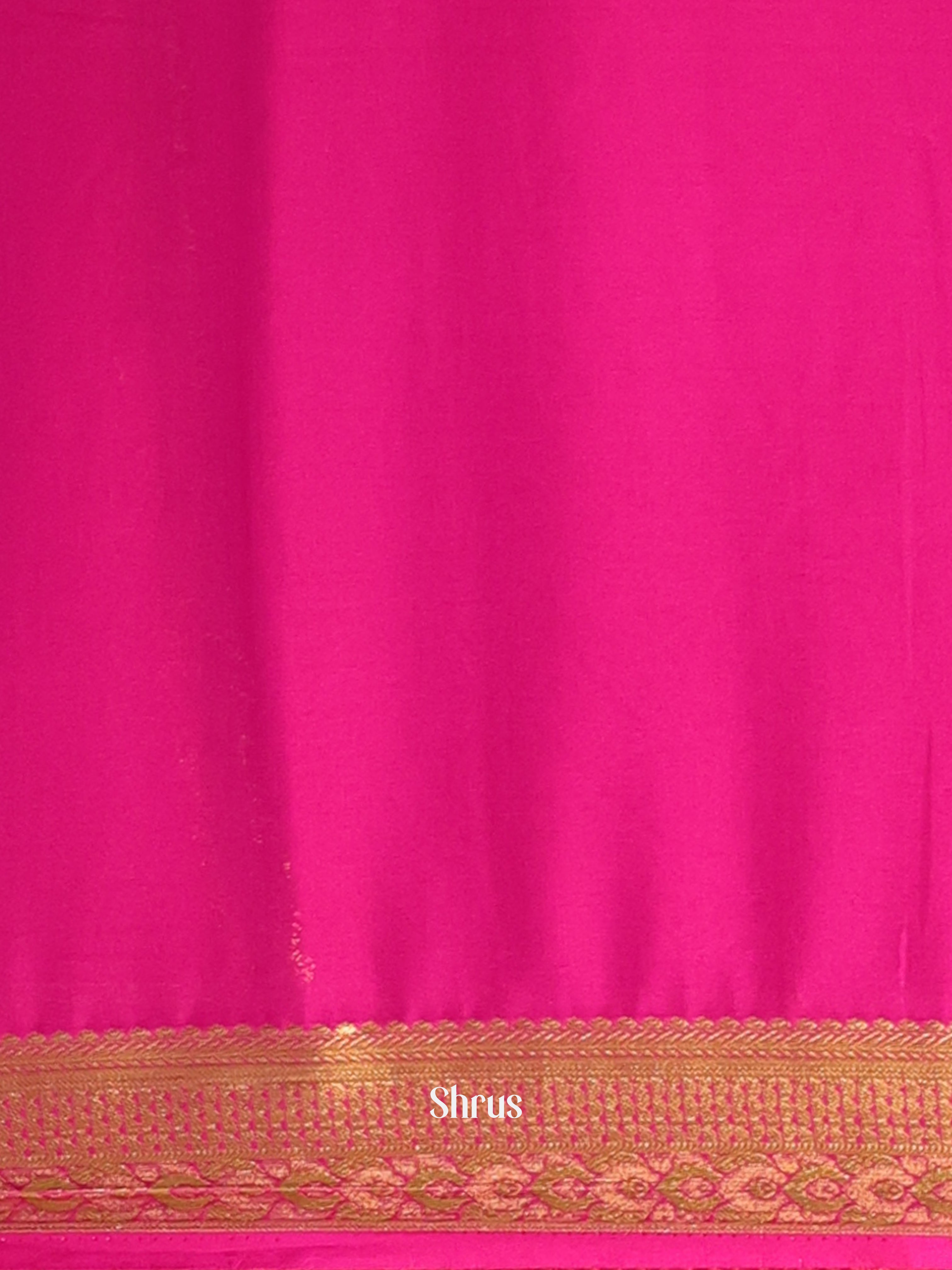 Orange & Pink - Semi Mysoresilk Saree