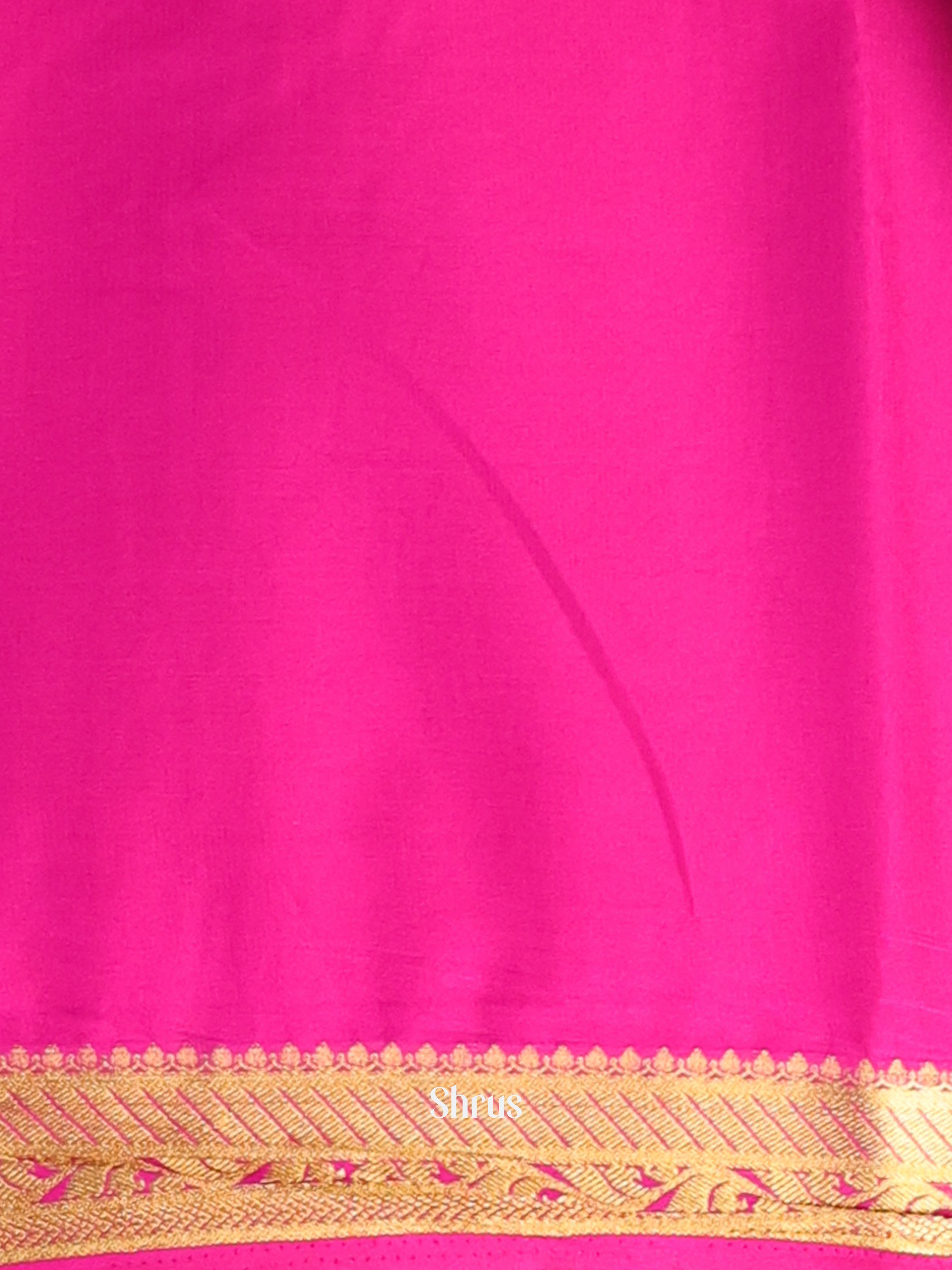 Green & Pink - Semi Mysoresilk Saree