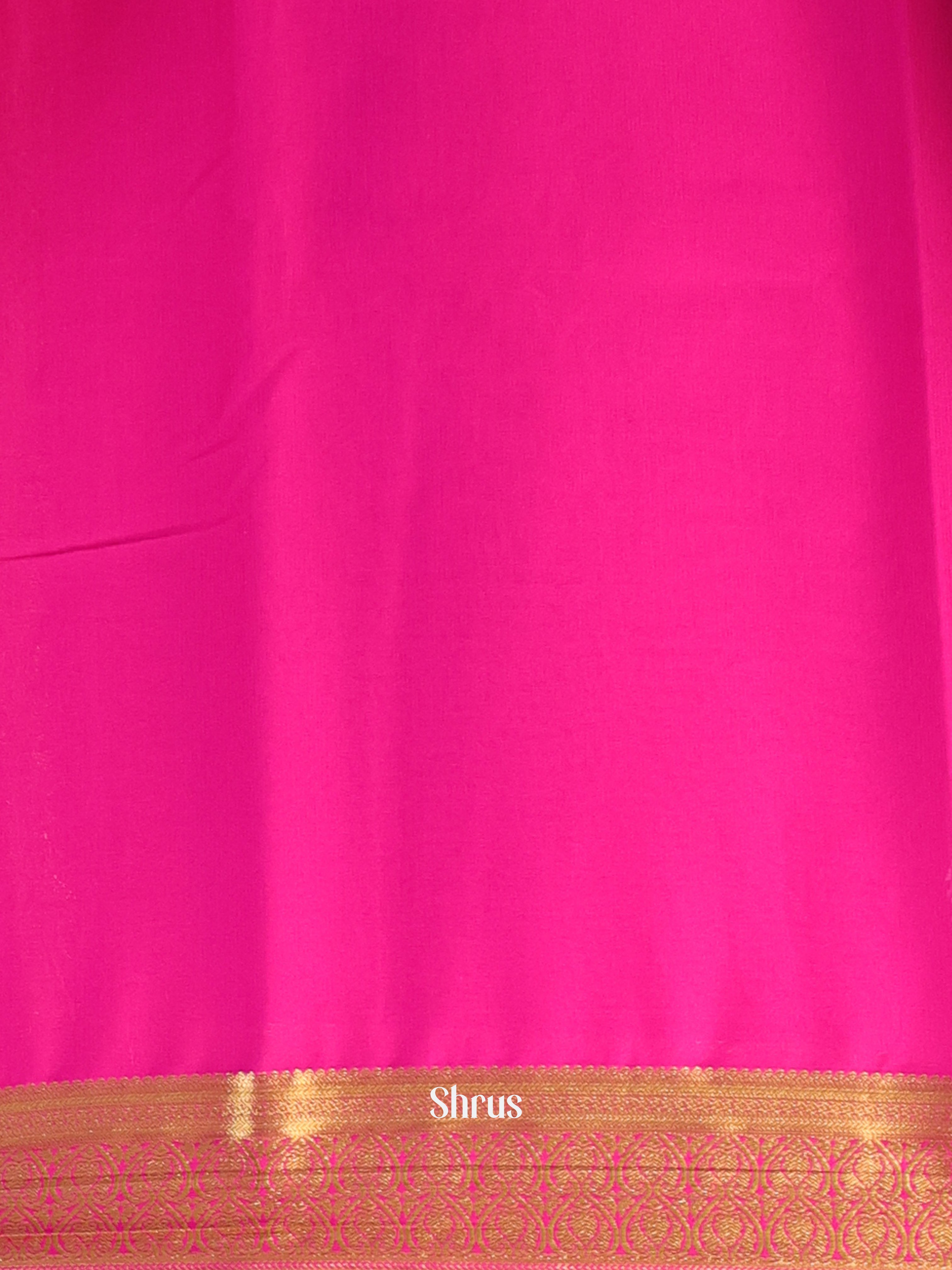 Purple & Pink - Semi Mysoresilk Saree