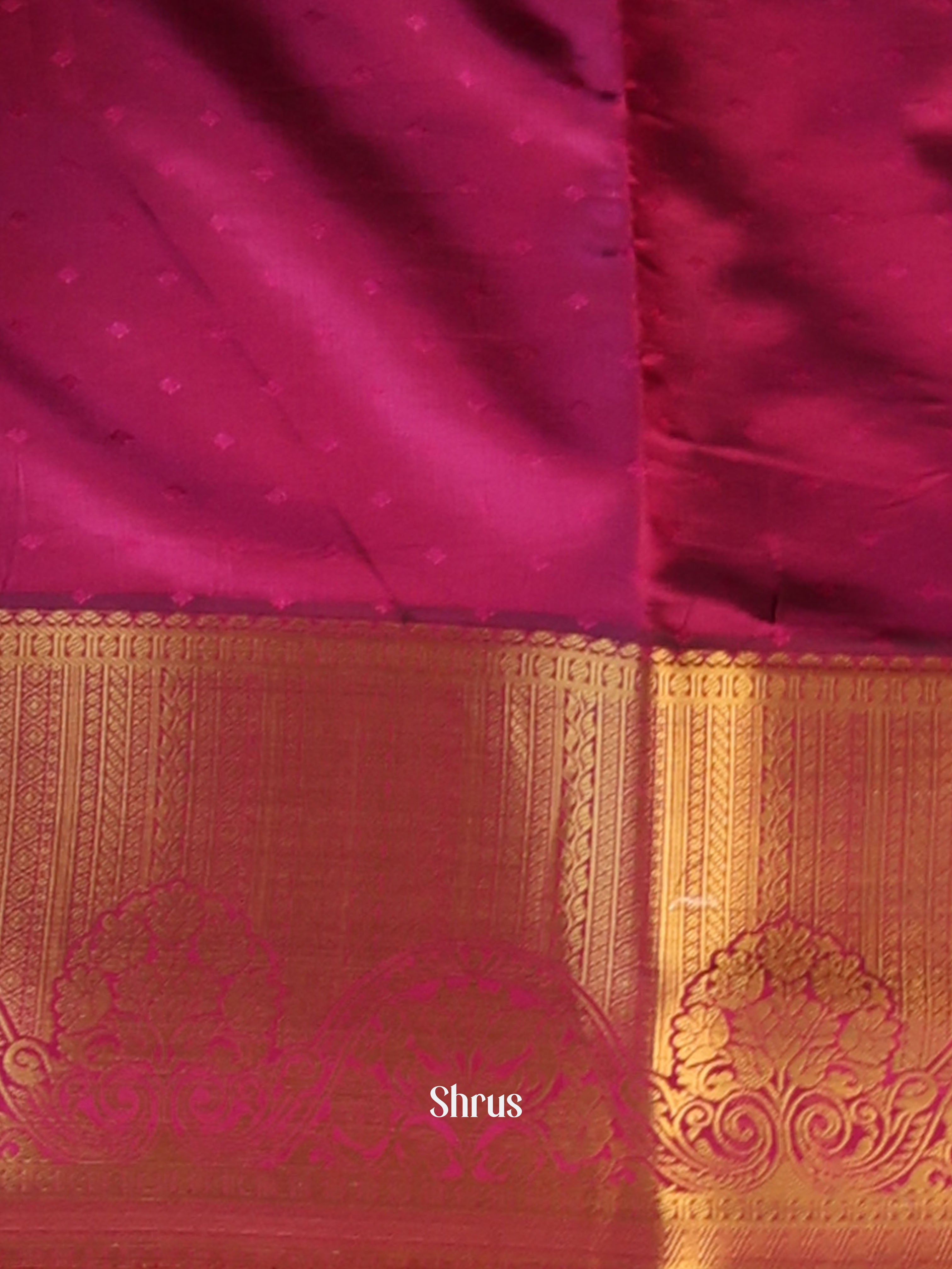 Purple & Maroon  - Printed Silk Saree