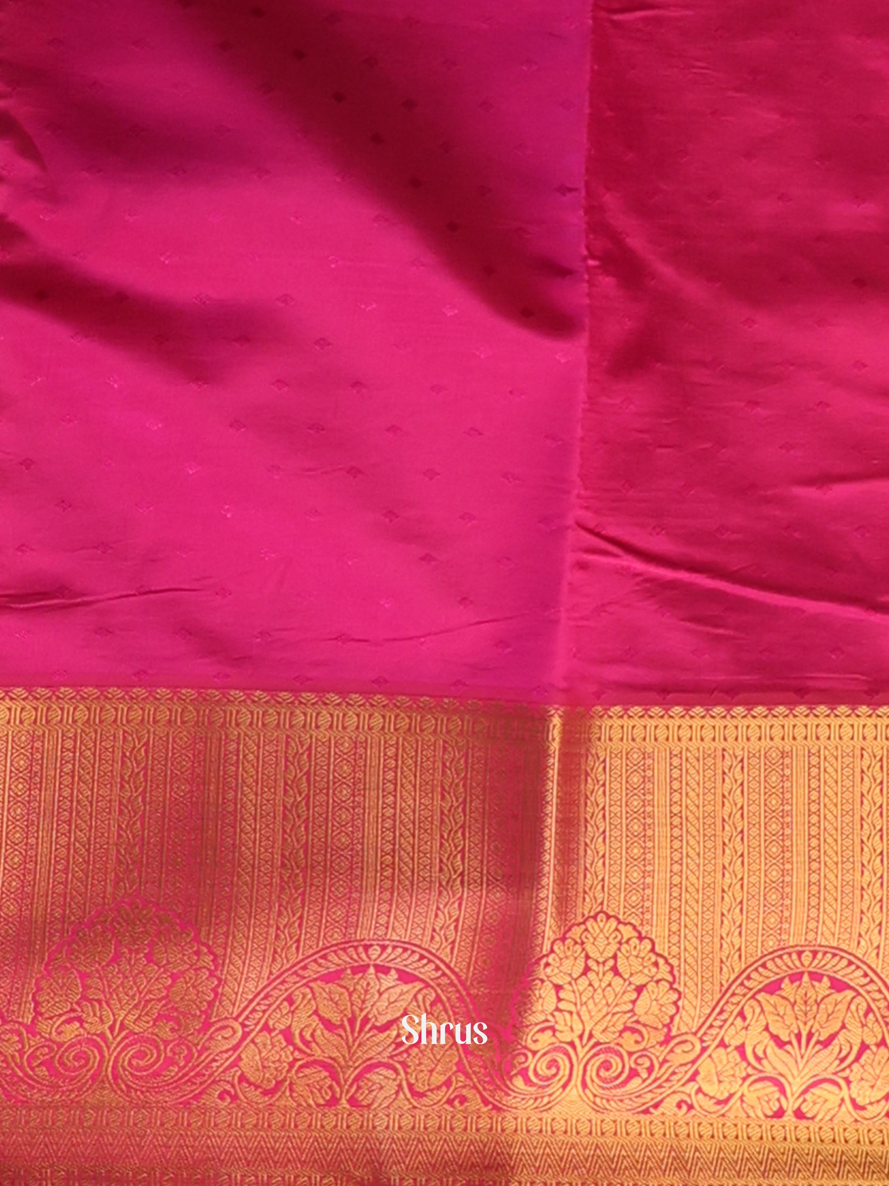 Red & Pink - Printed Silk Saree