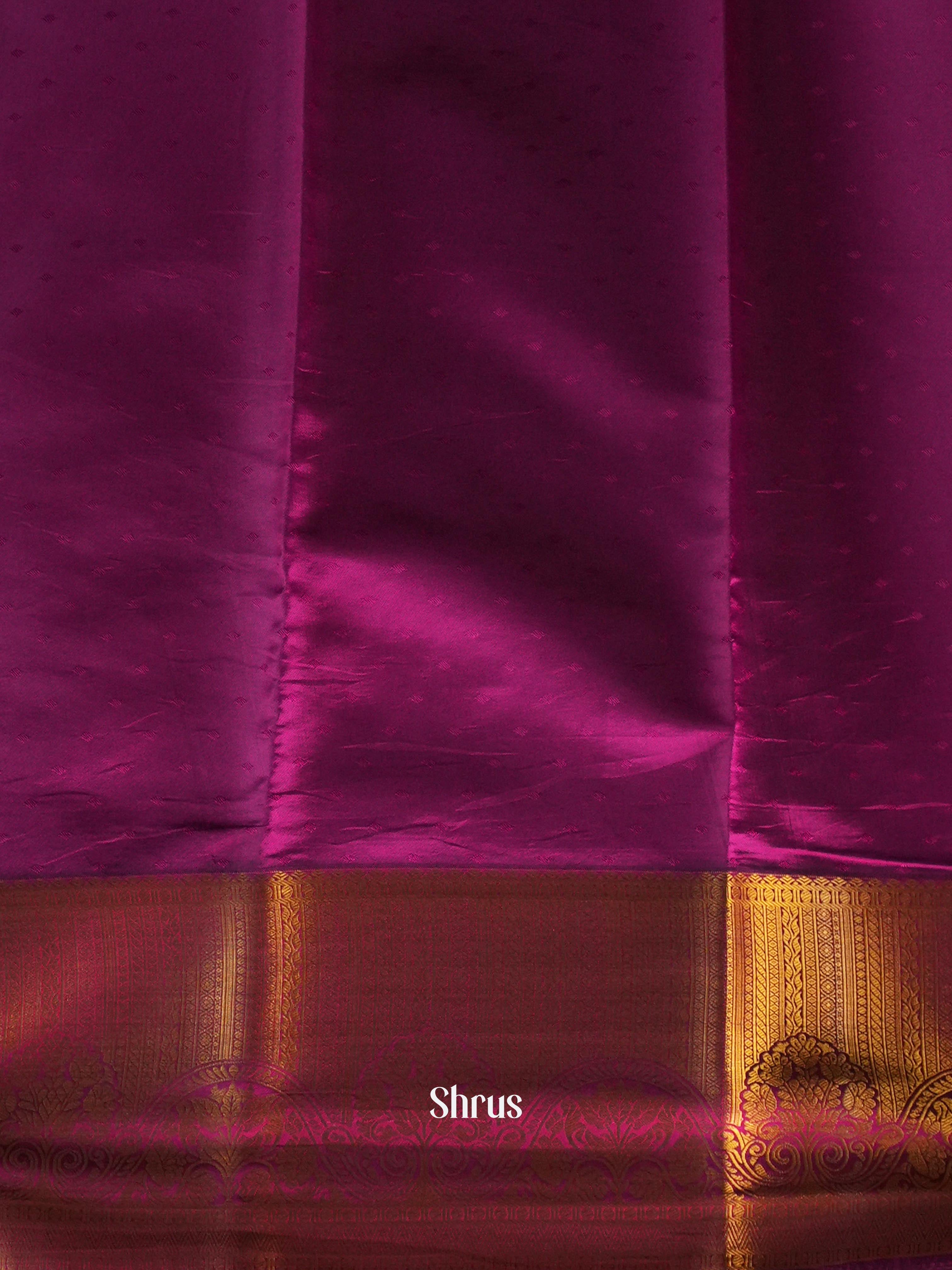 Red & Purple - Printed Silk Saree