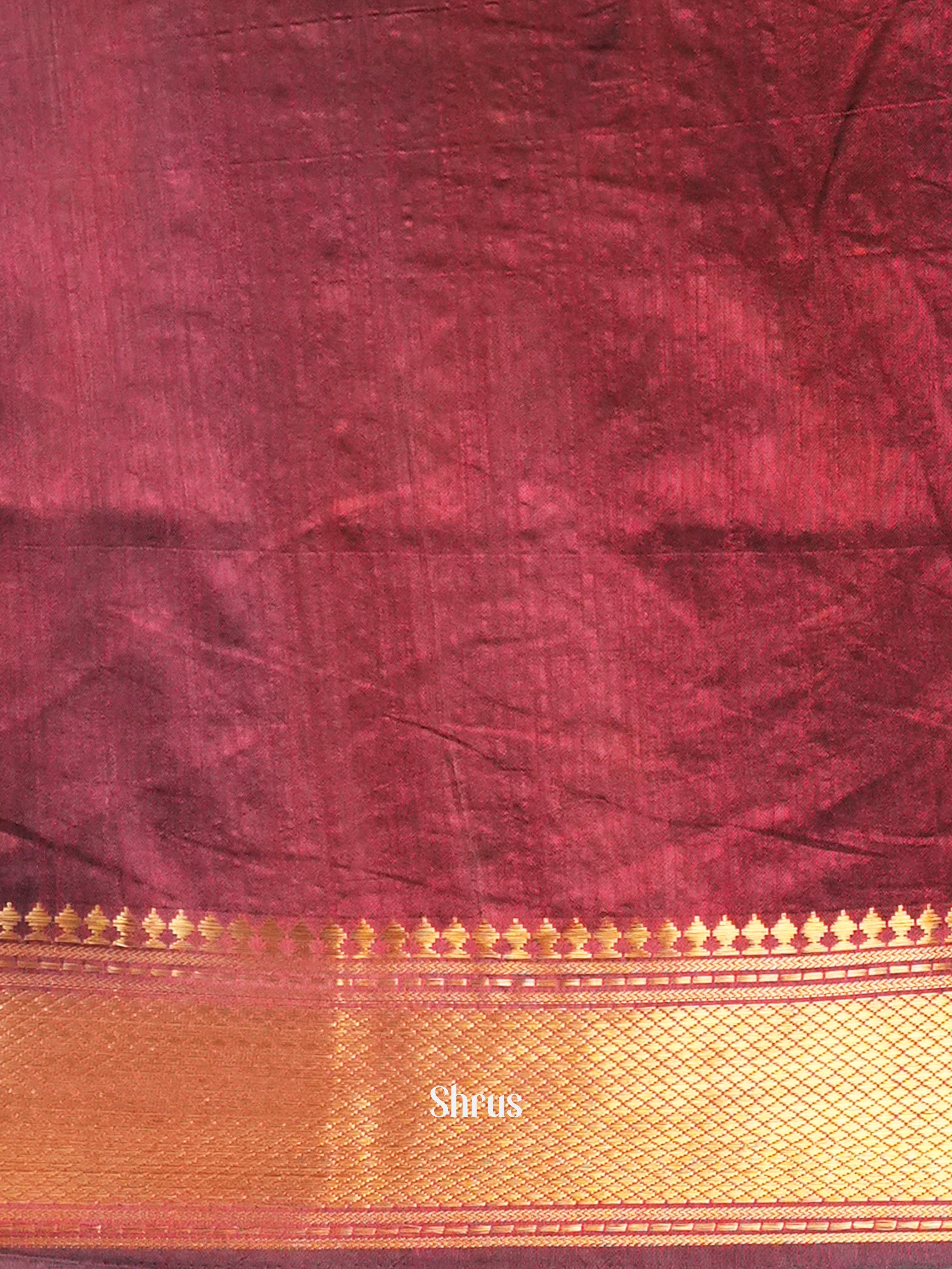 Black & Maroon- Semi Patola Saree