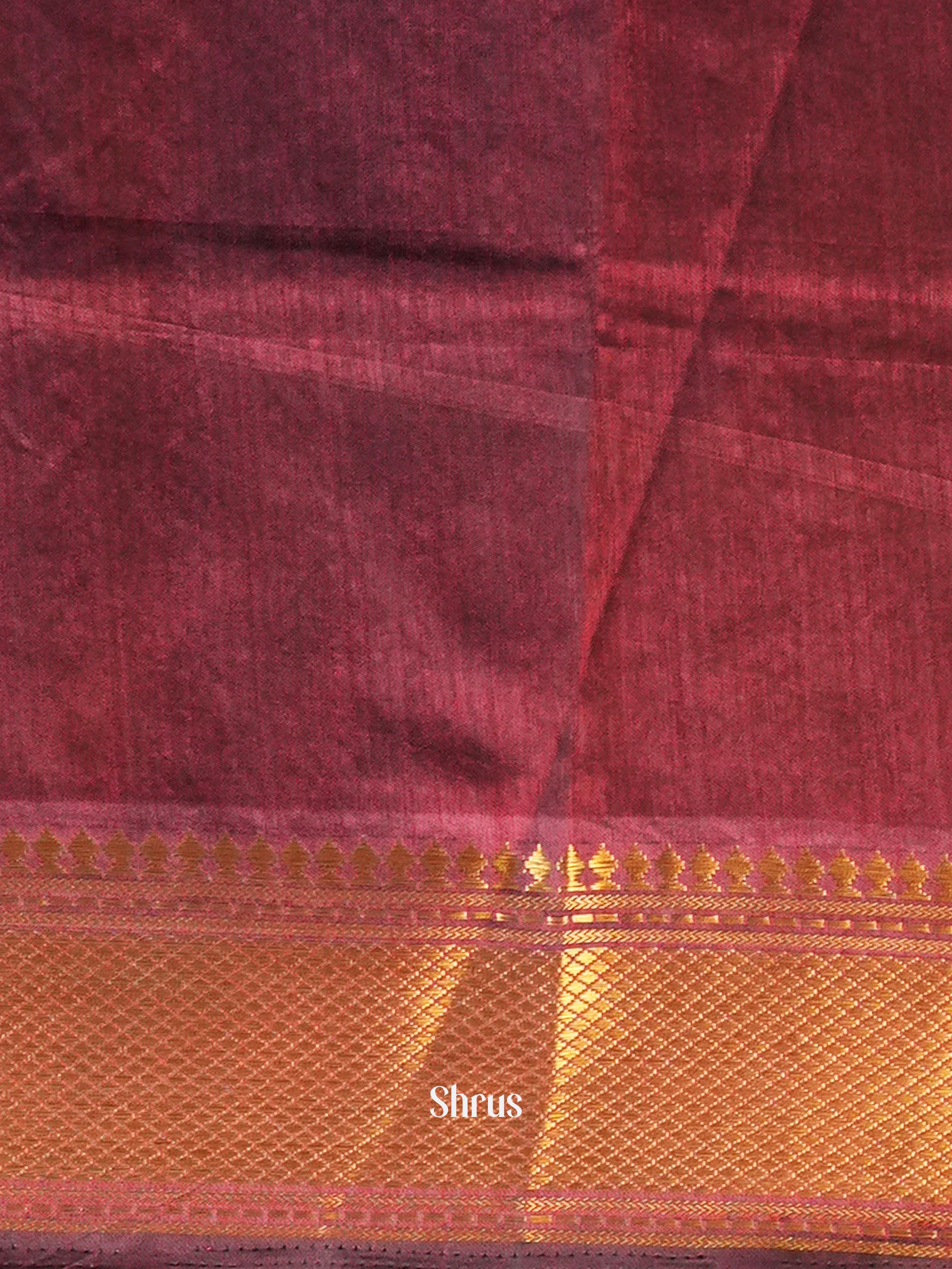 Black & Maroon - Semi Patola Saree