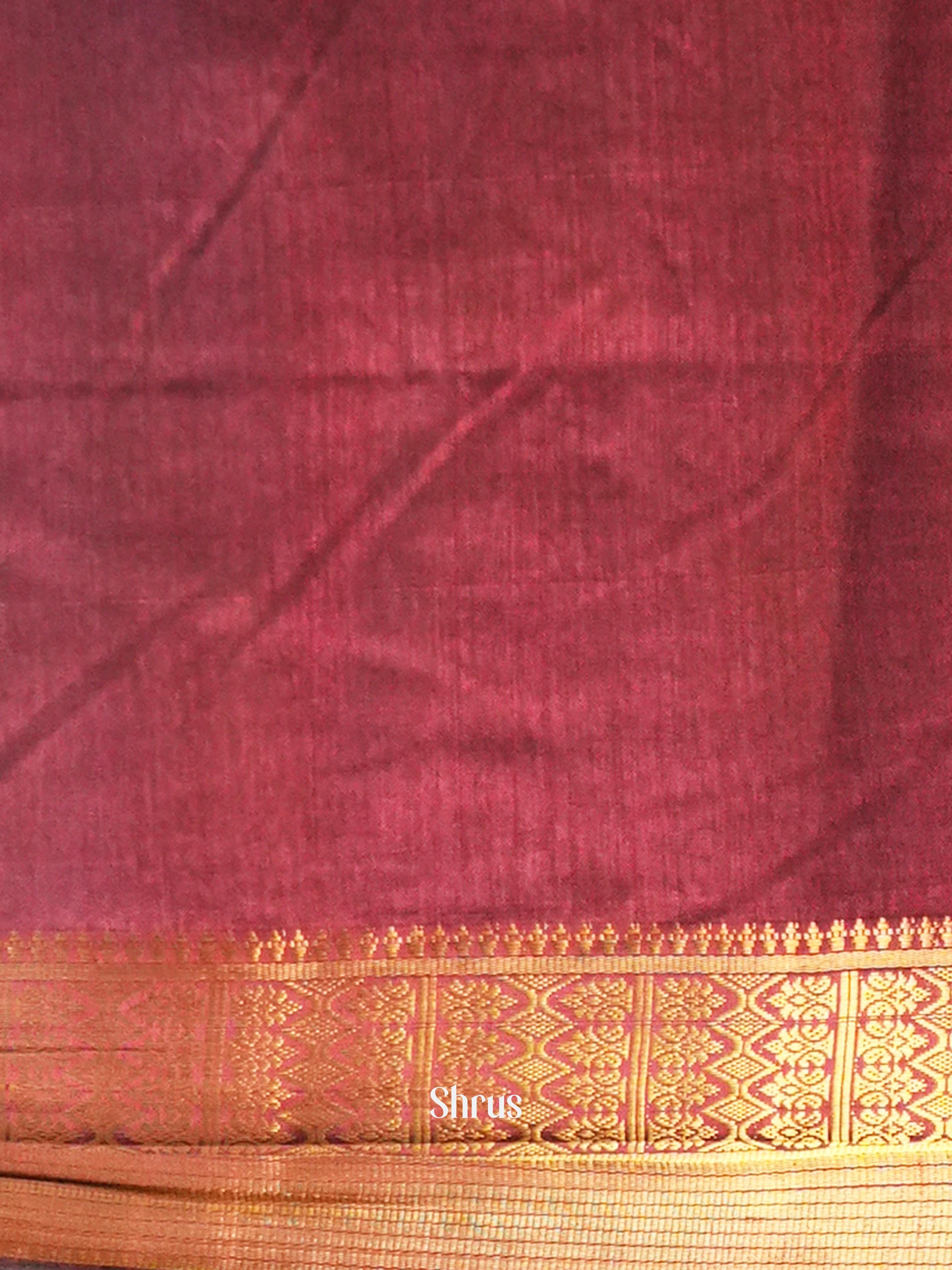 Black & Maroon - Semi Patola Saree