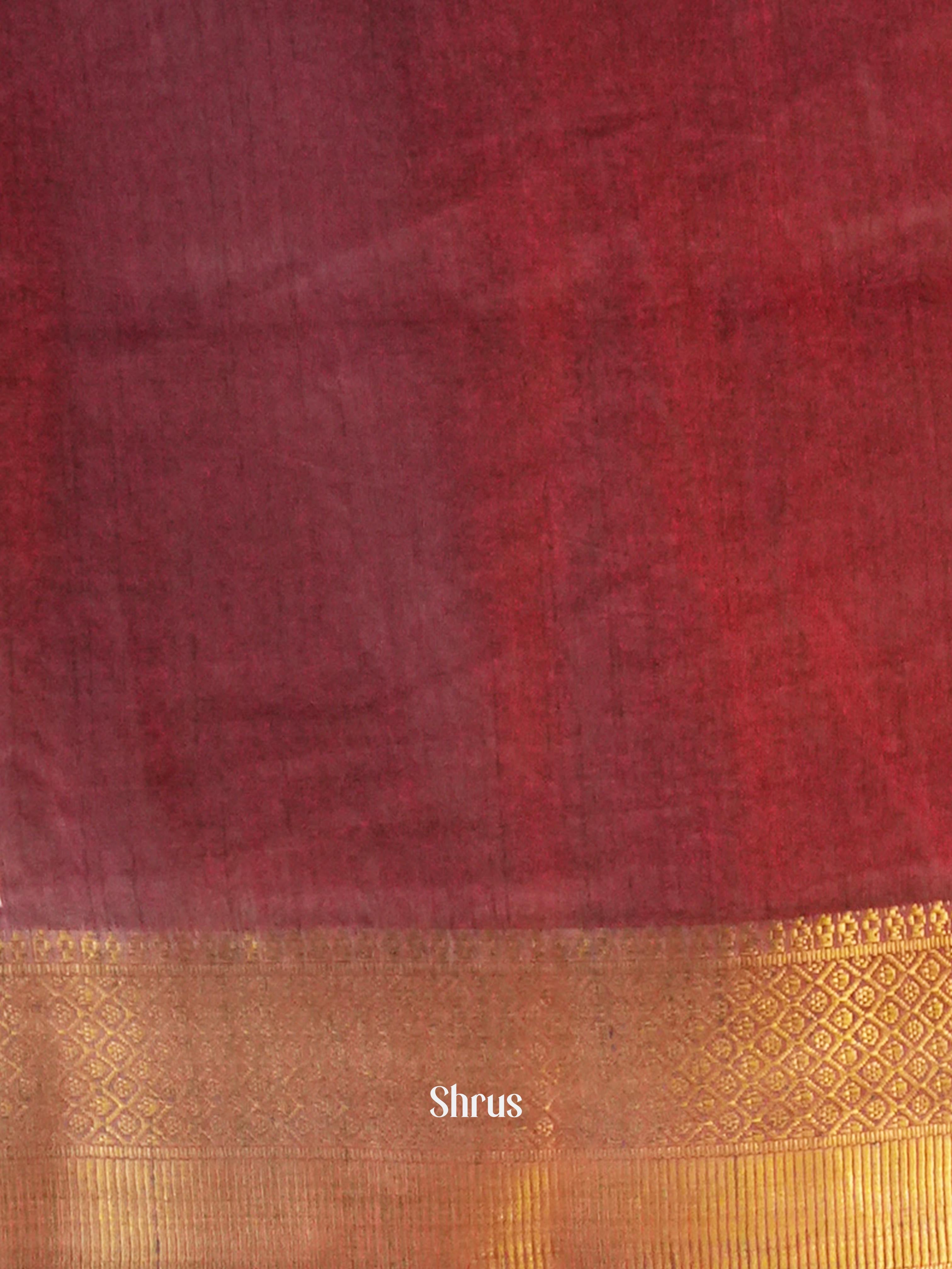 Red & Brown - Semi Patola Saree