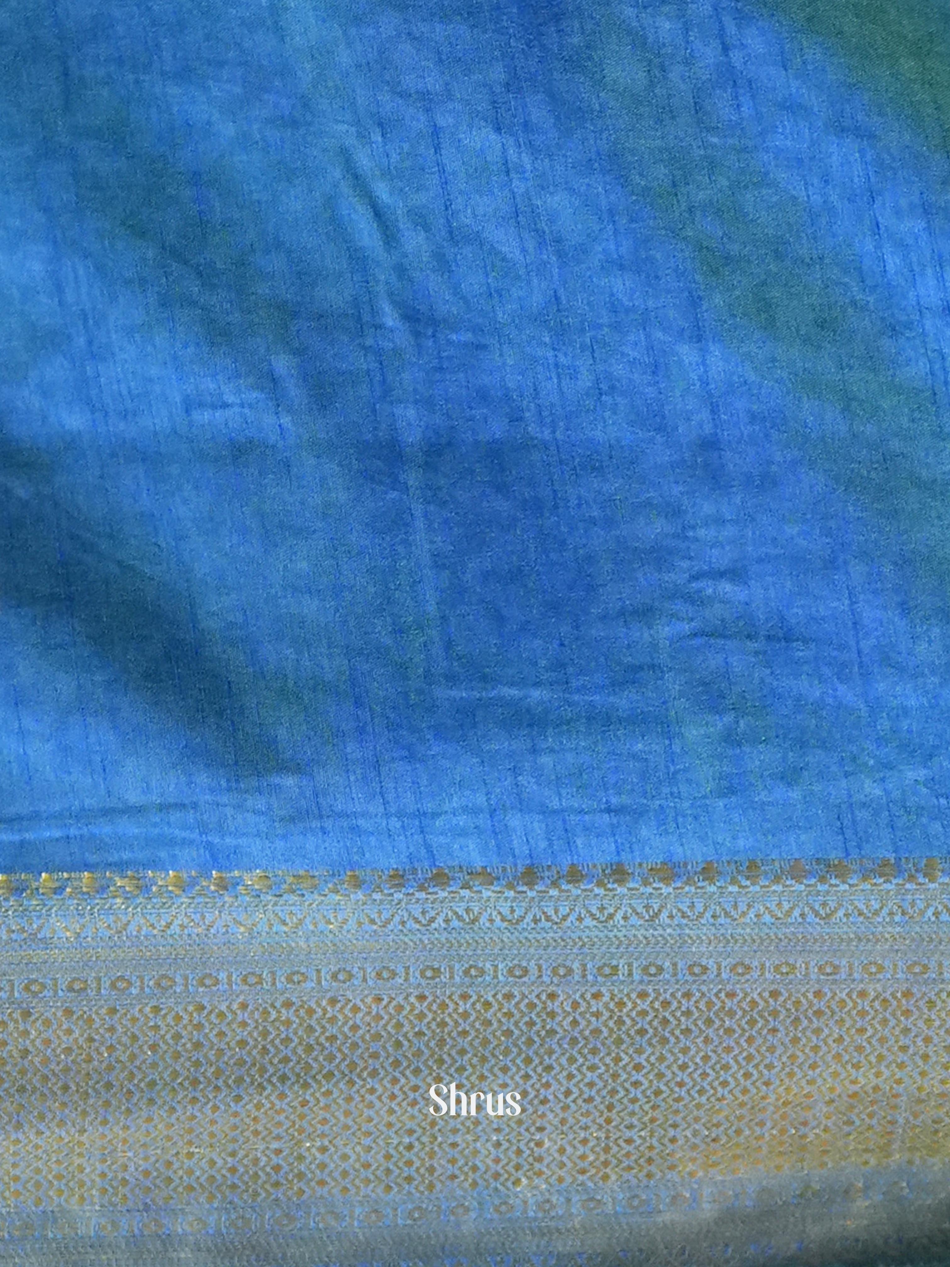 Green & Blue - Semi Patola Saree