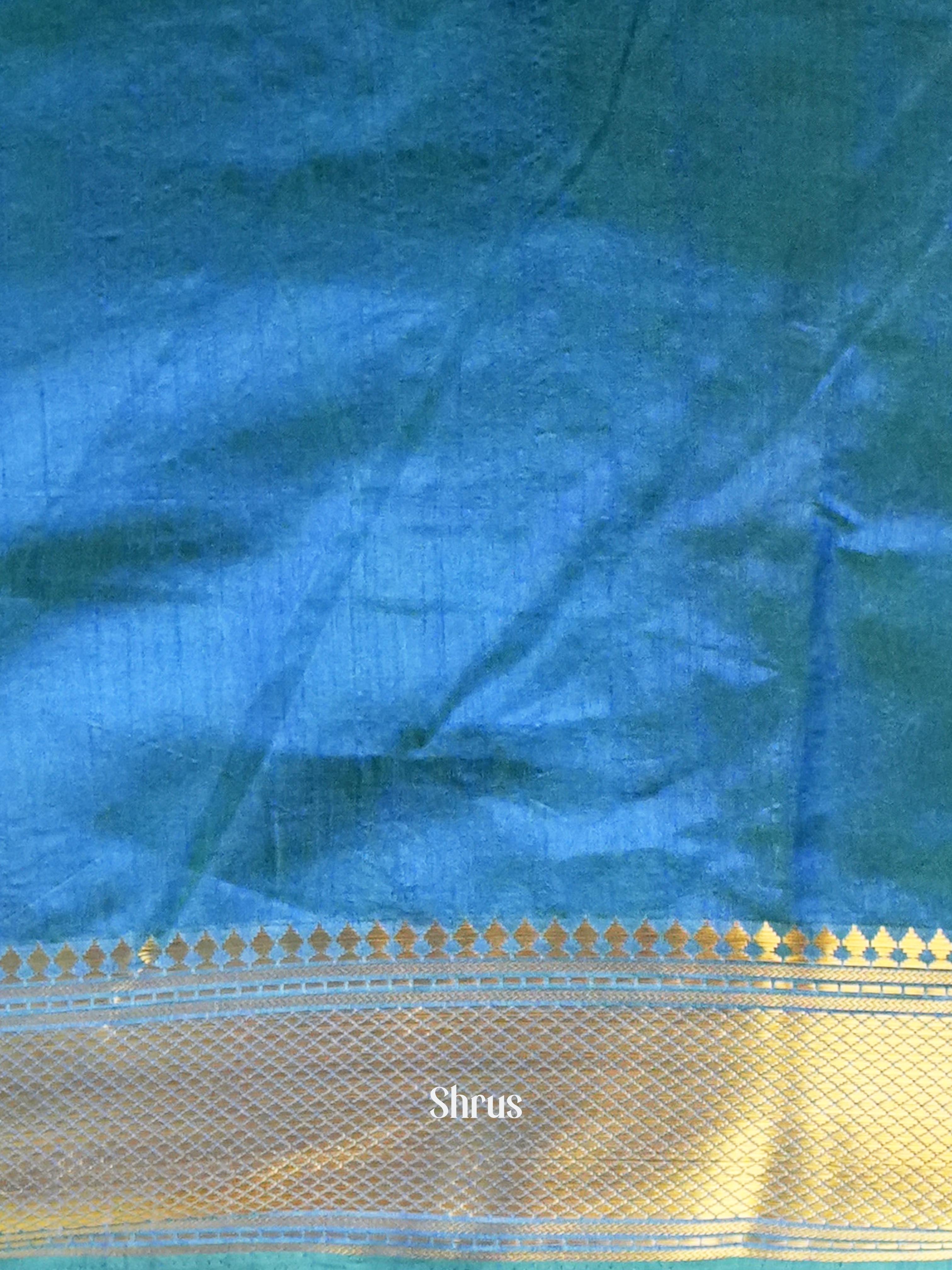 Green & Blue - Semi Patola Saree