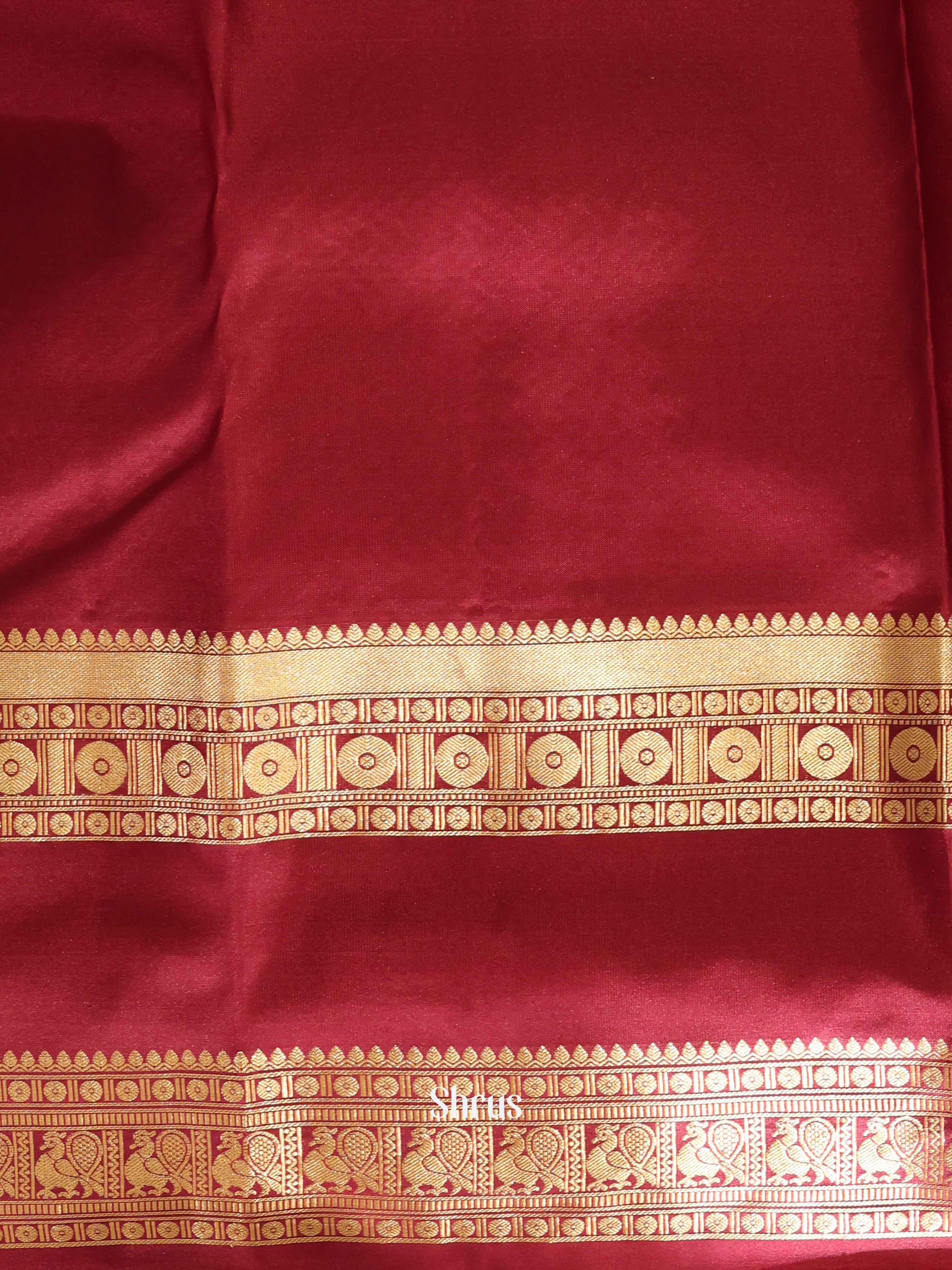 Teal & Maroon - Kanchipuram silk Saree