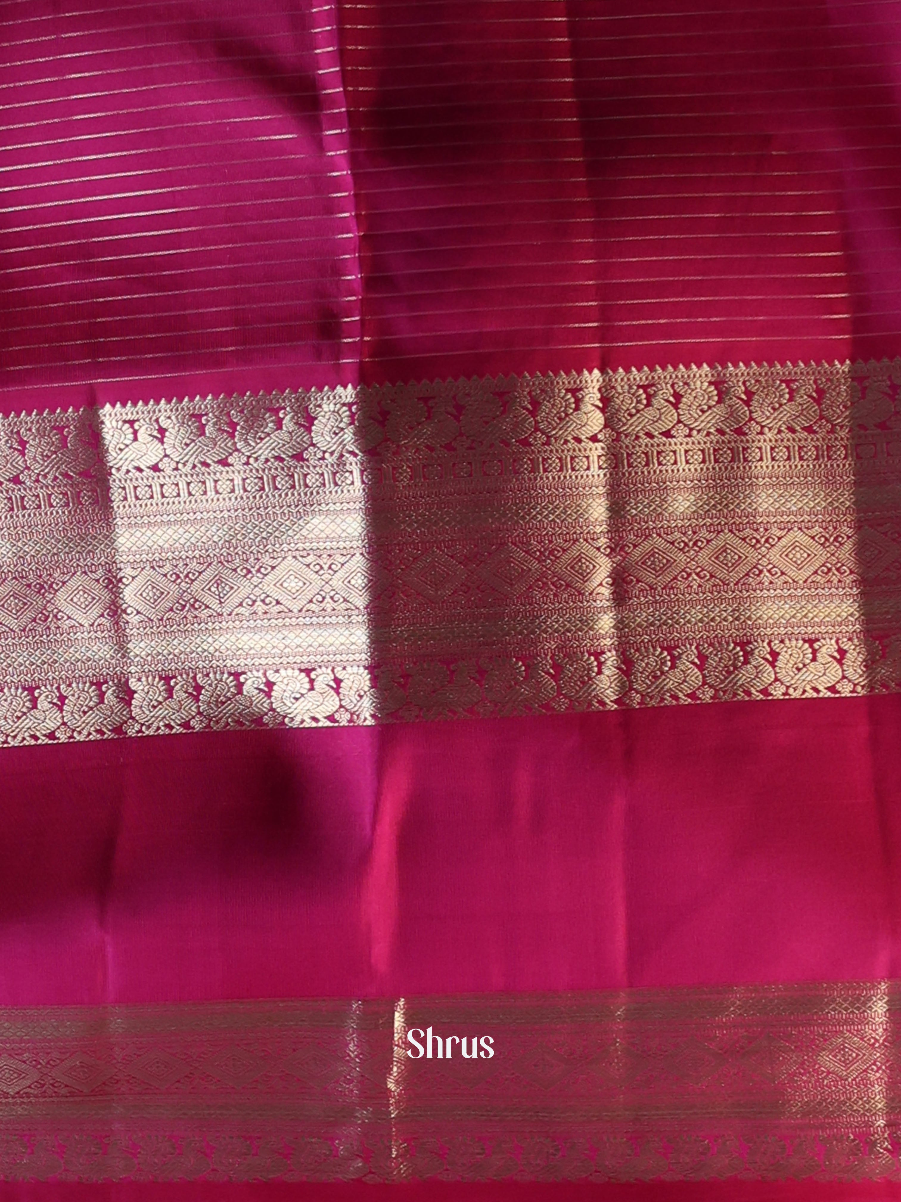 Mustard & Rani Pink - Kanchipuram silk Saree