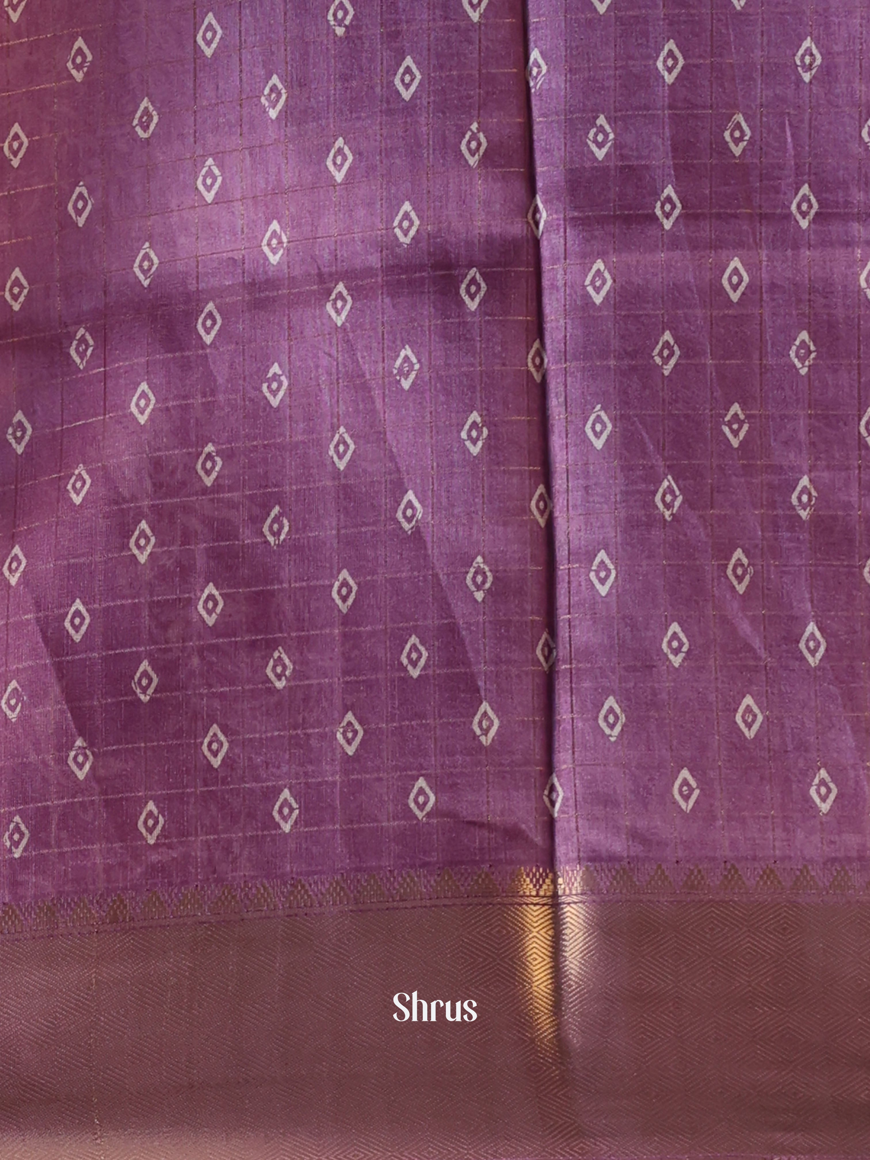 Purple - Semi Crepe Saree