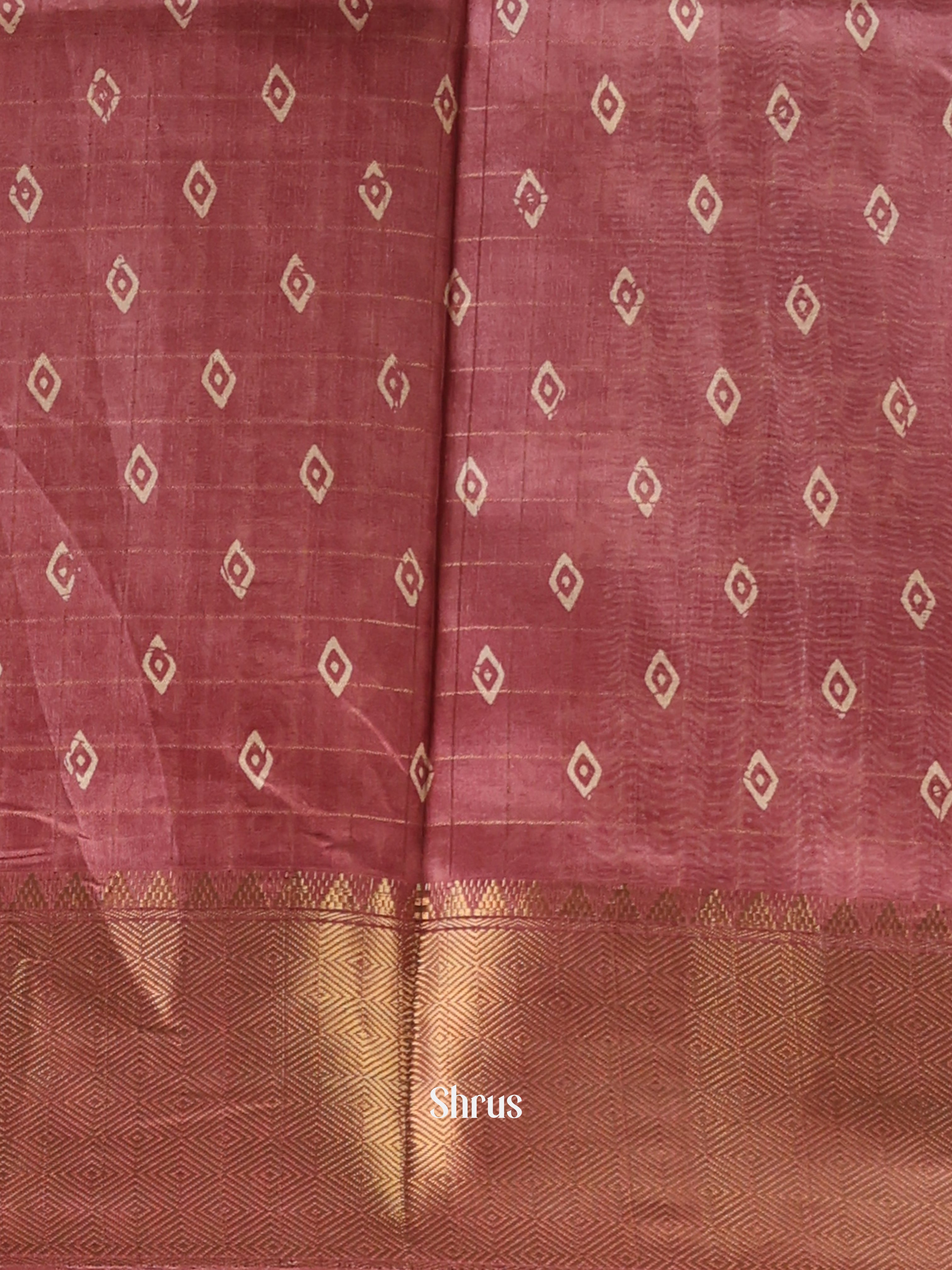 Onion Pink - Semi Crepe Saree