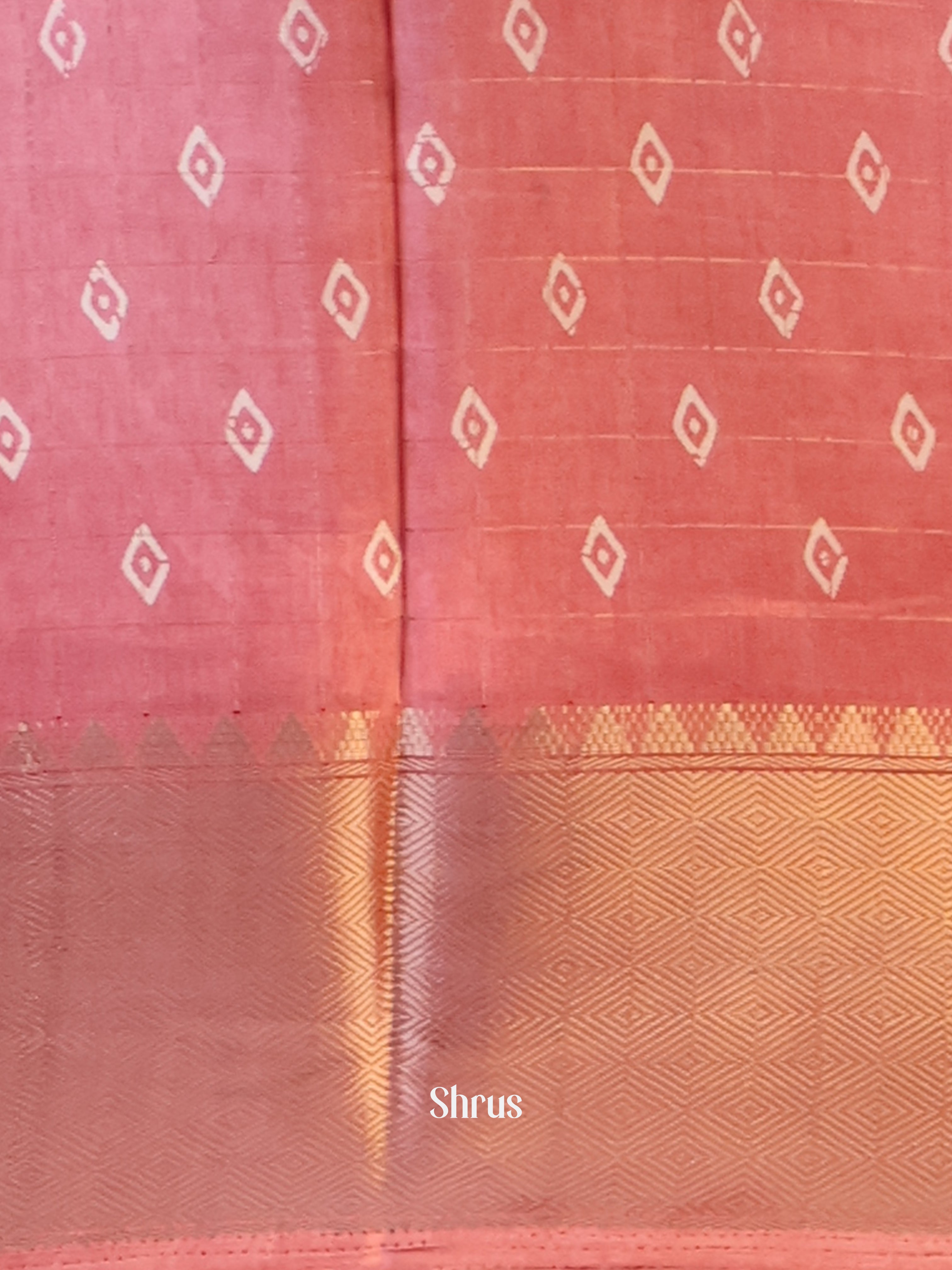 Pink- Semi Crepe Saree