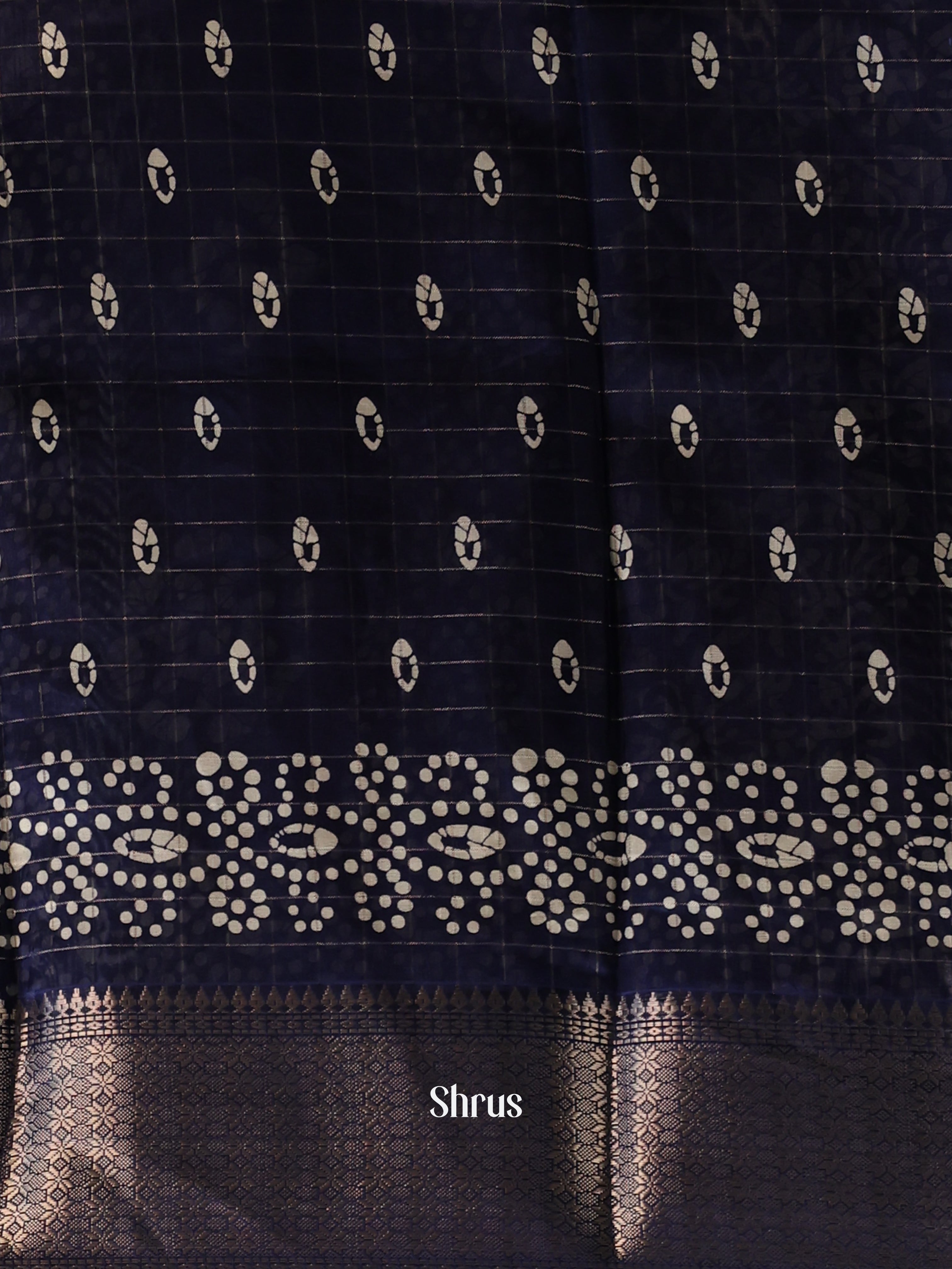 Blue - Semi Crepe Saree