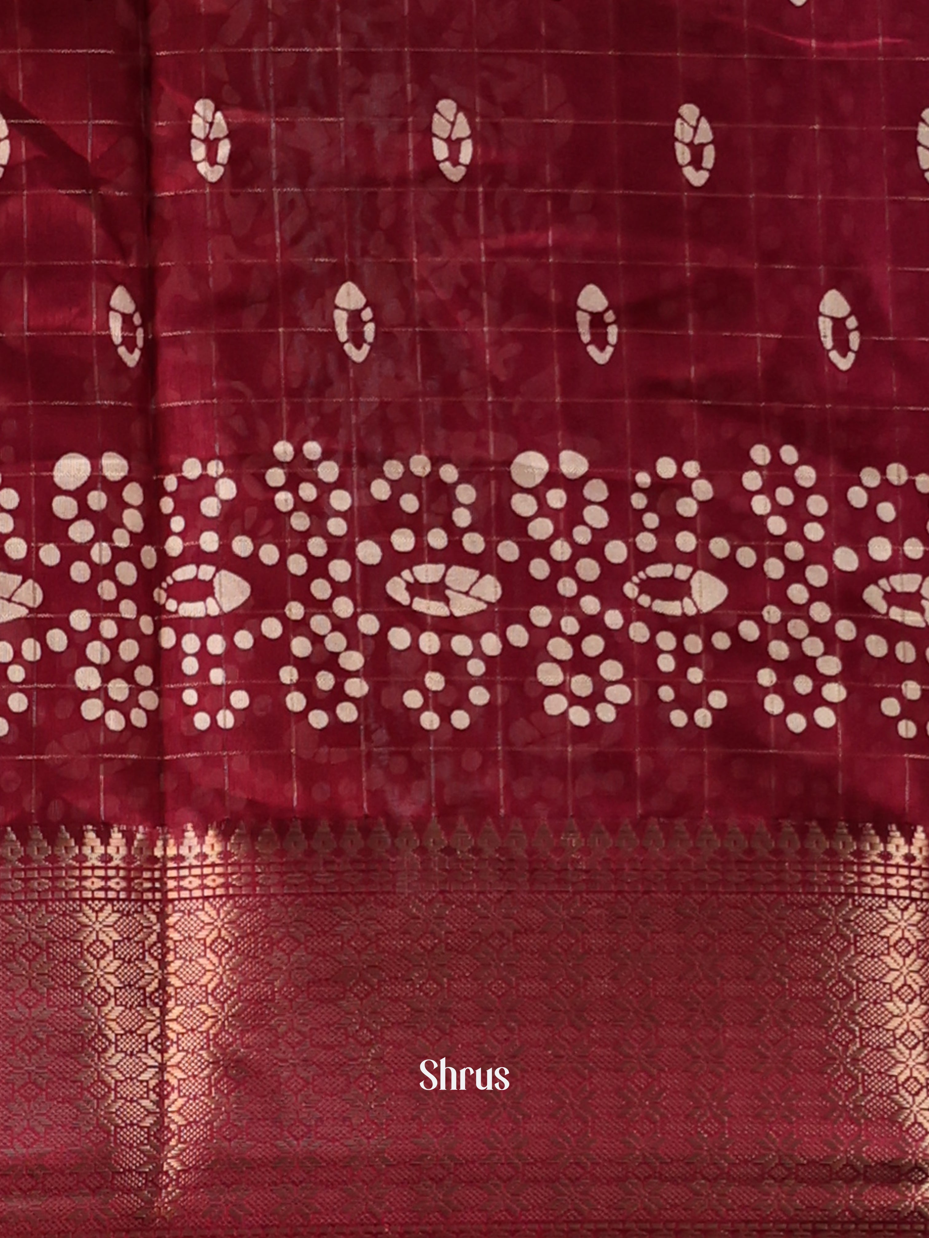 Maroon - Semi Crepe Saree