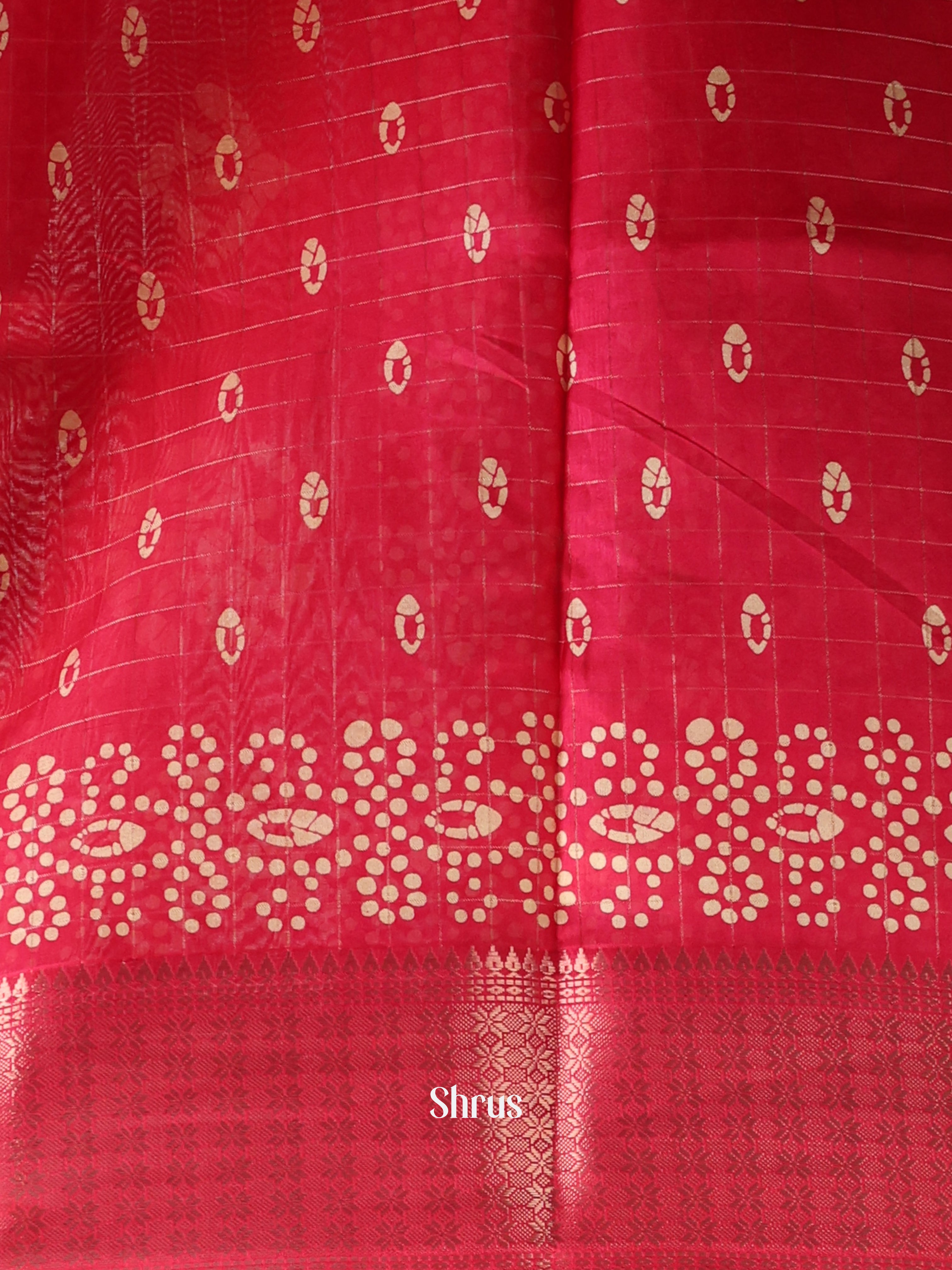 Pink - Semi Crepe Saree