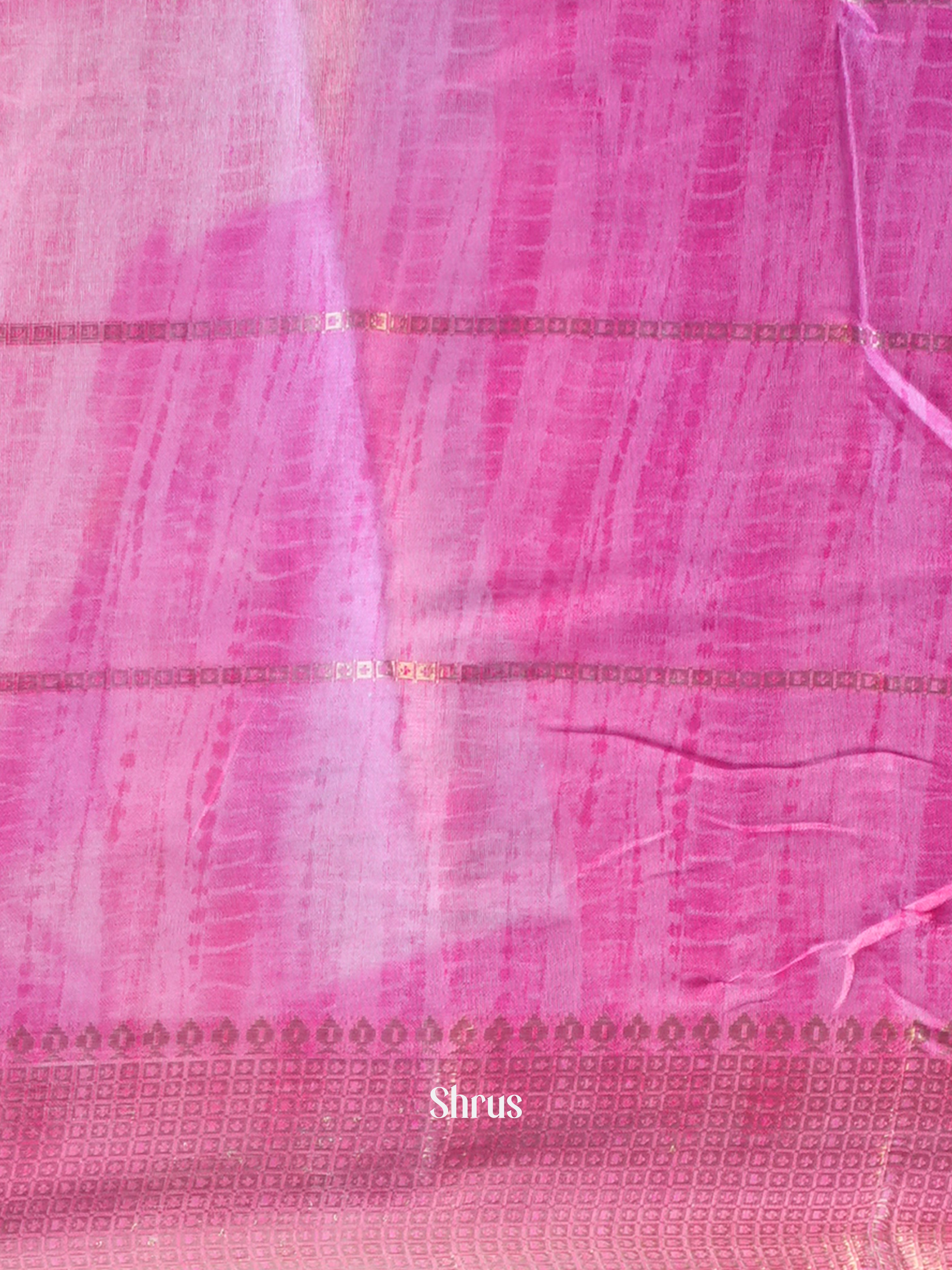 Purple & Pink - Semi Crepe Saree