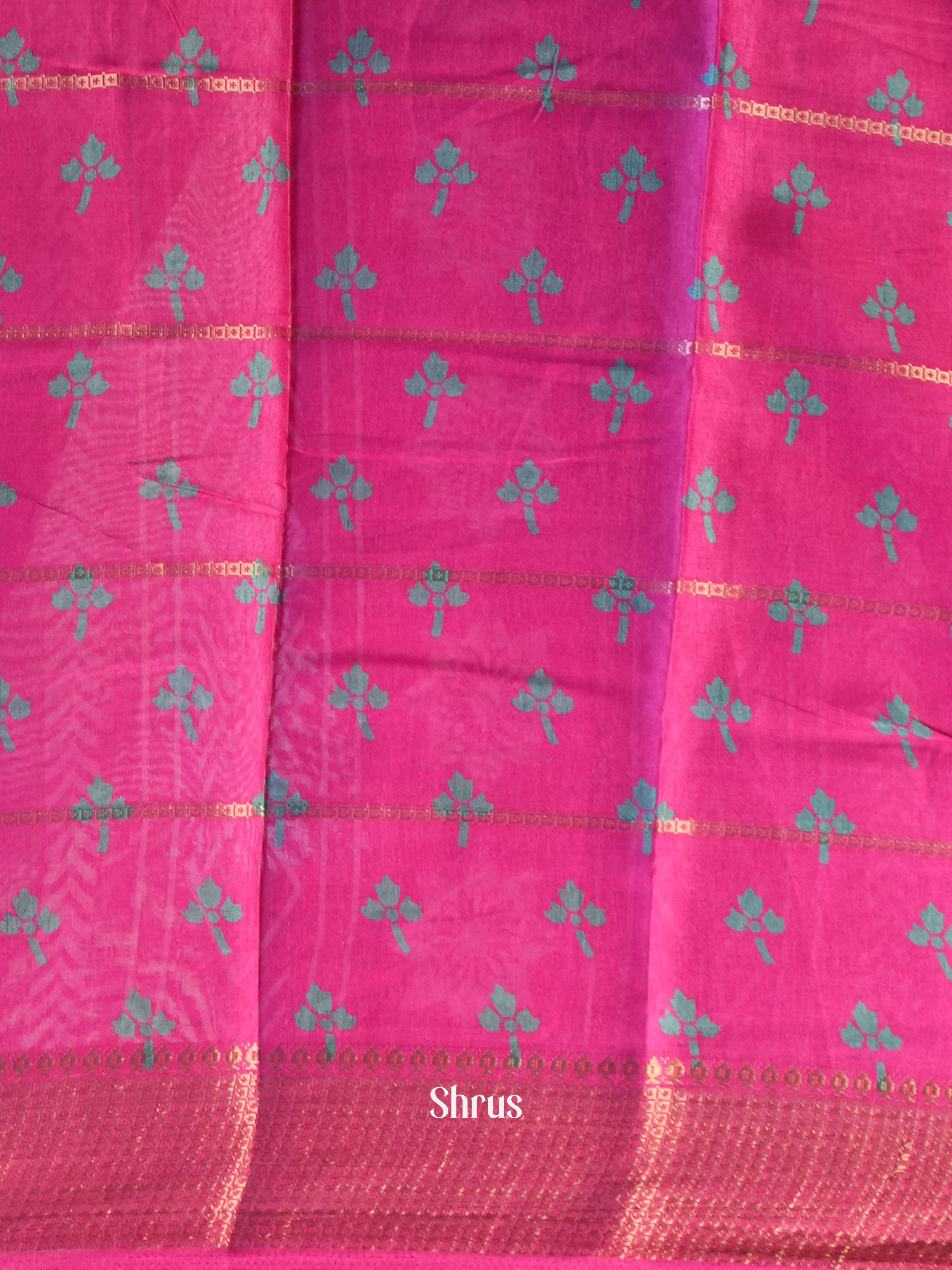 Pink - Semi Crepe Saree