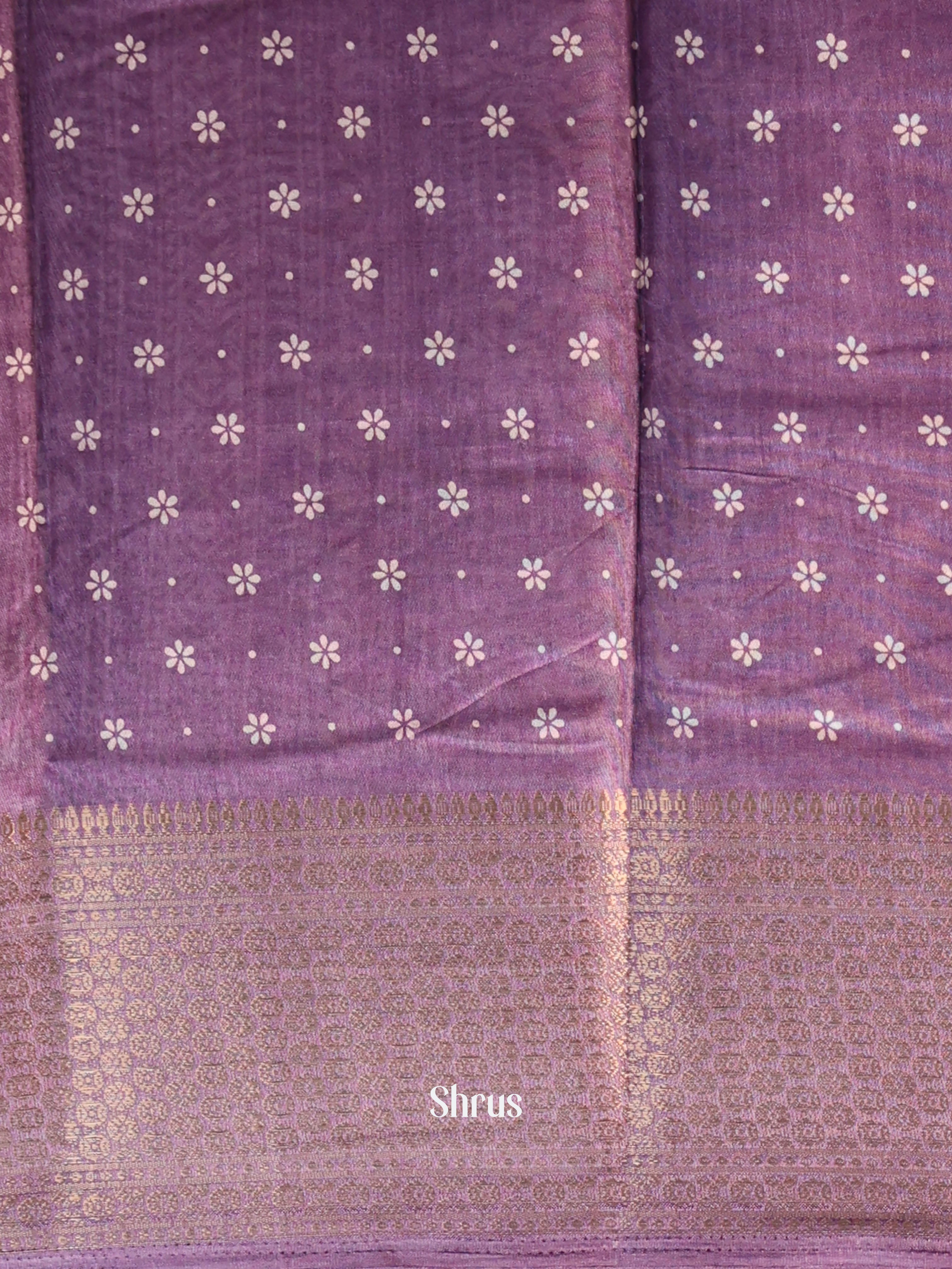 Purple - Semi Crepe Saree