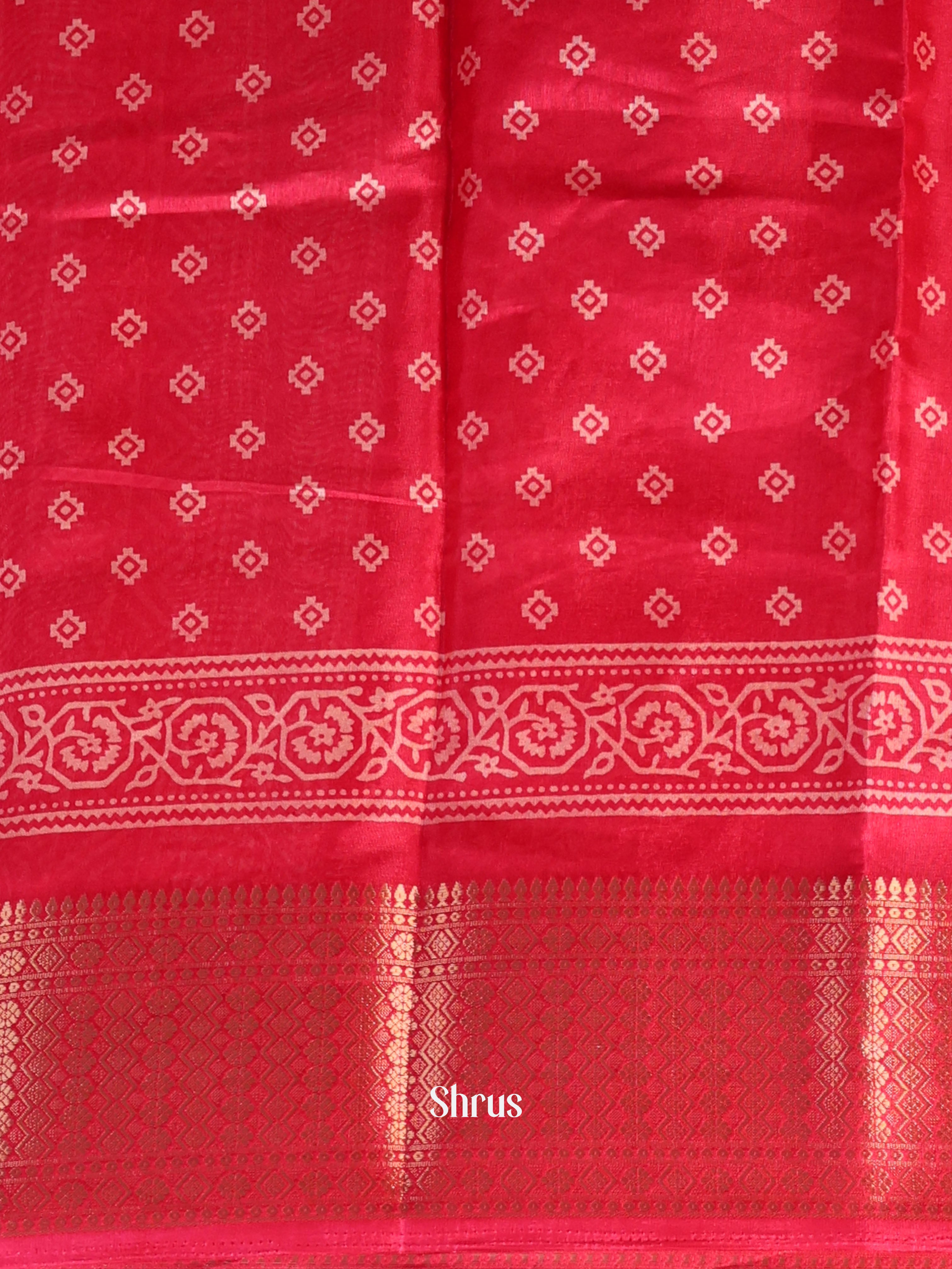 Pink - Semi Crepe Saree