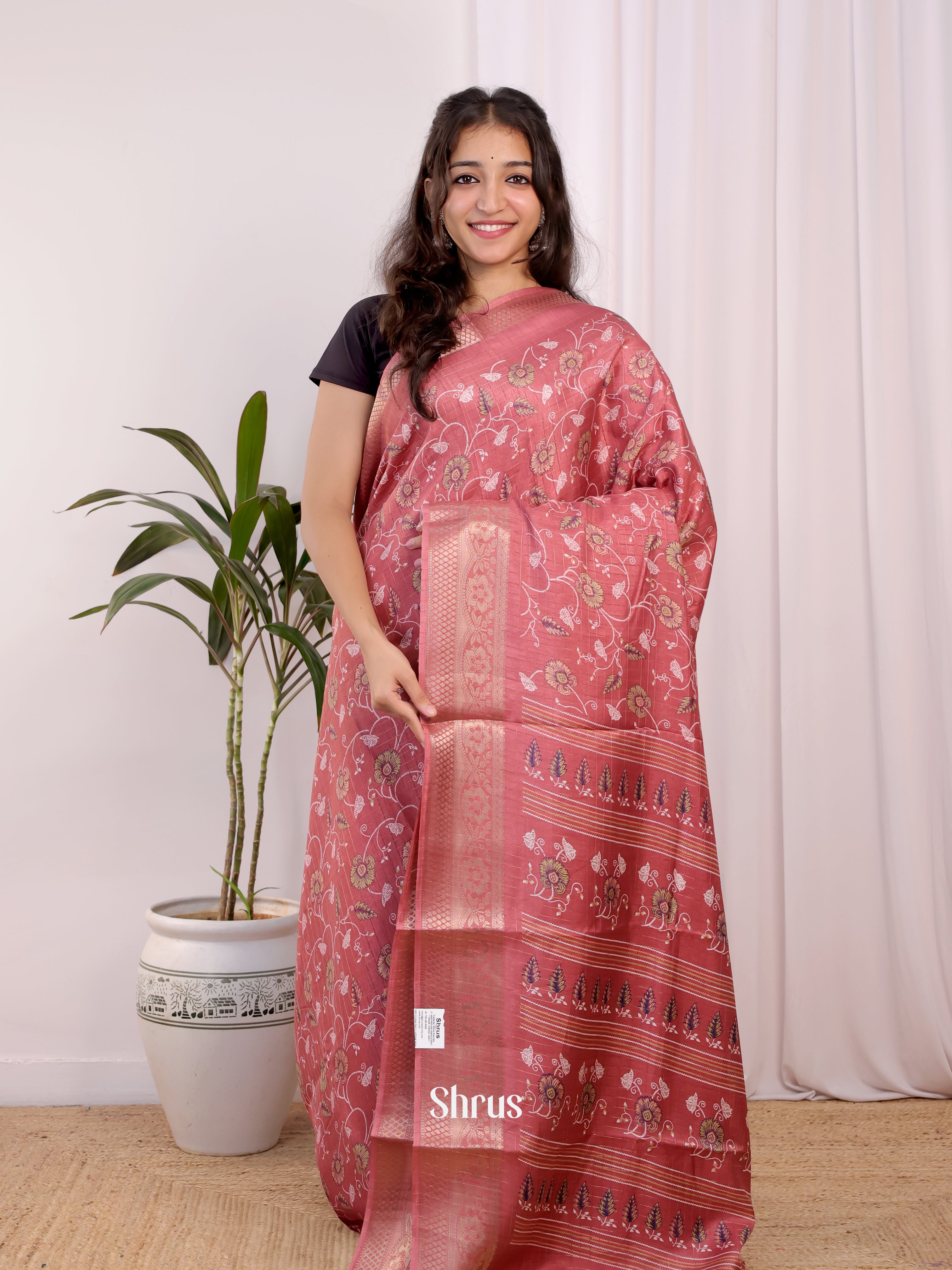 CIS20415 - Semi Crepe Saree - Shop on Shrus.com