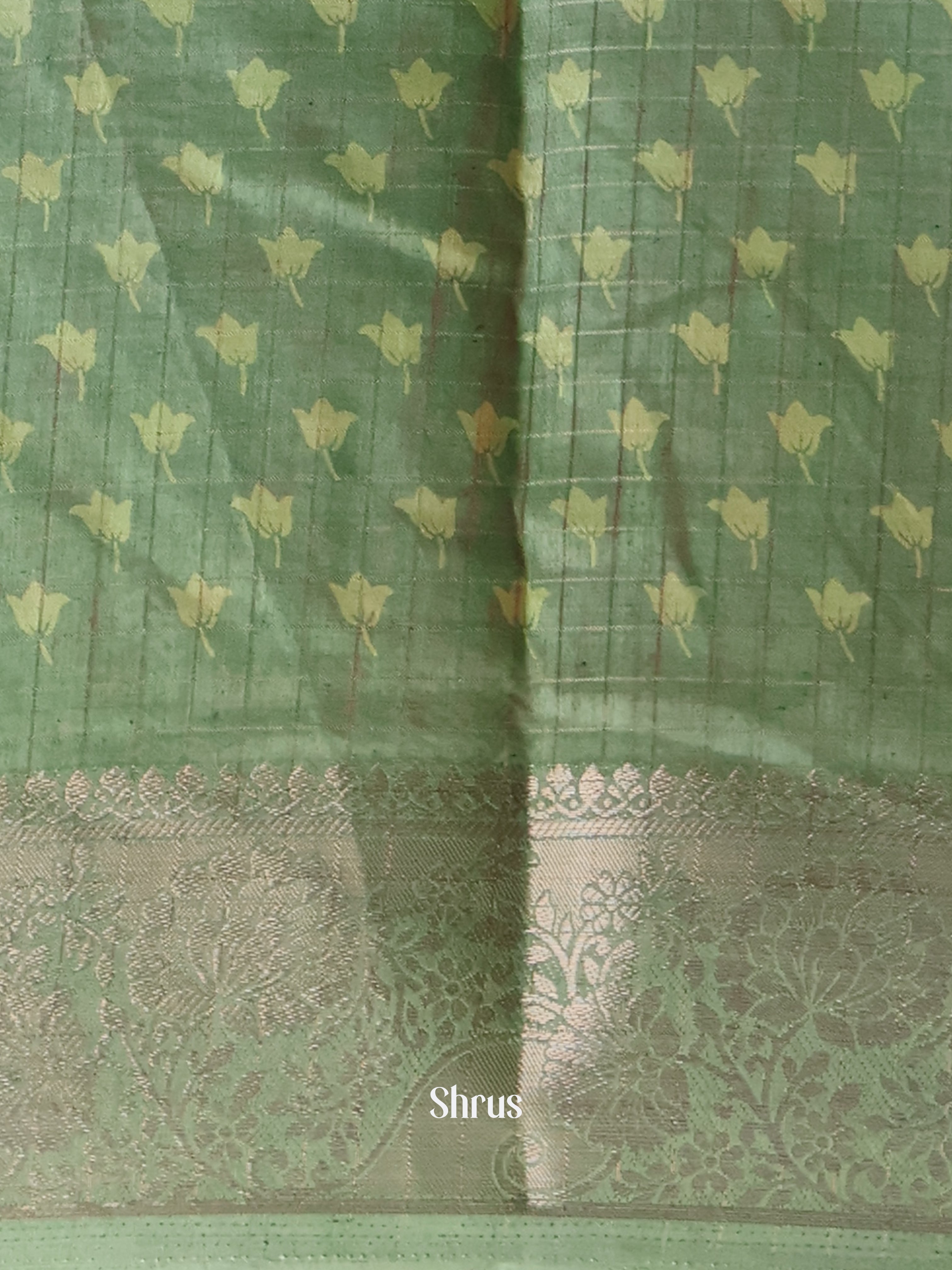 Green- Semi Crepe Saree