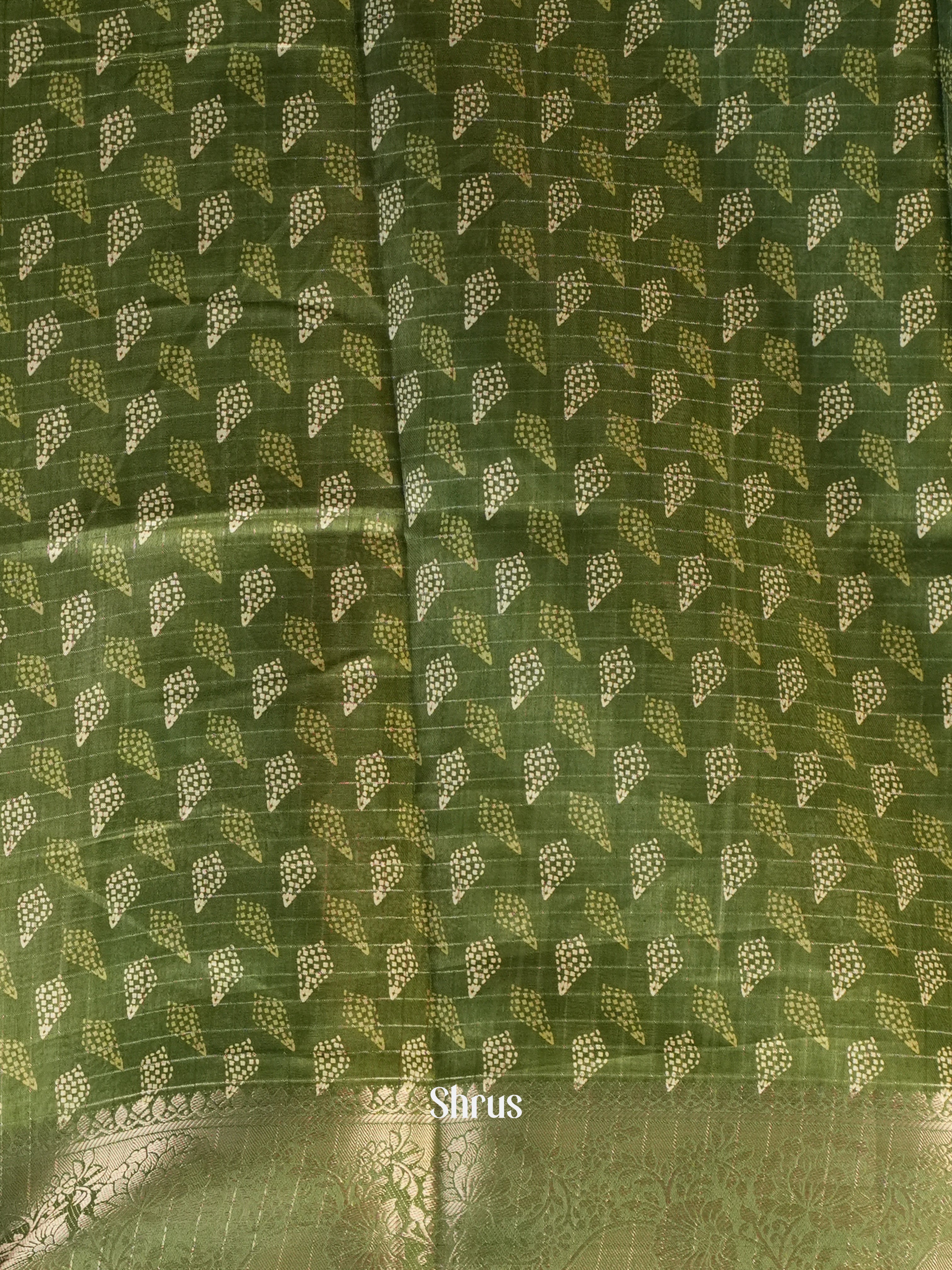 Green - Semi Crepe Saree