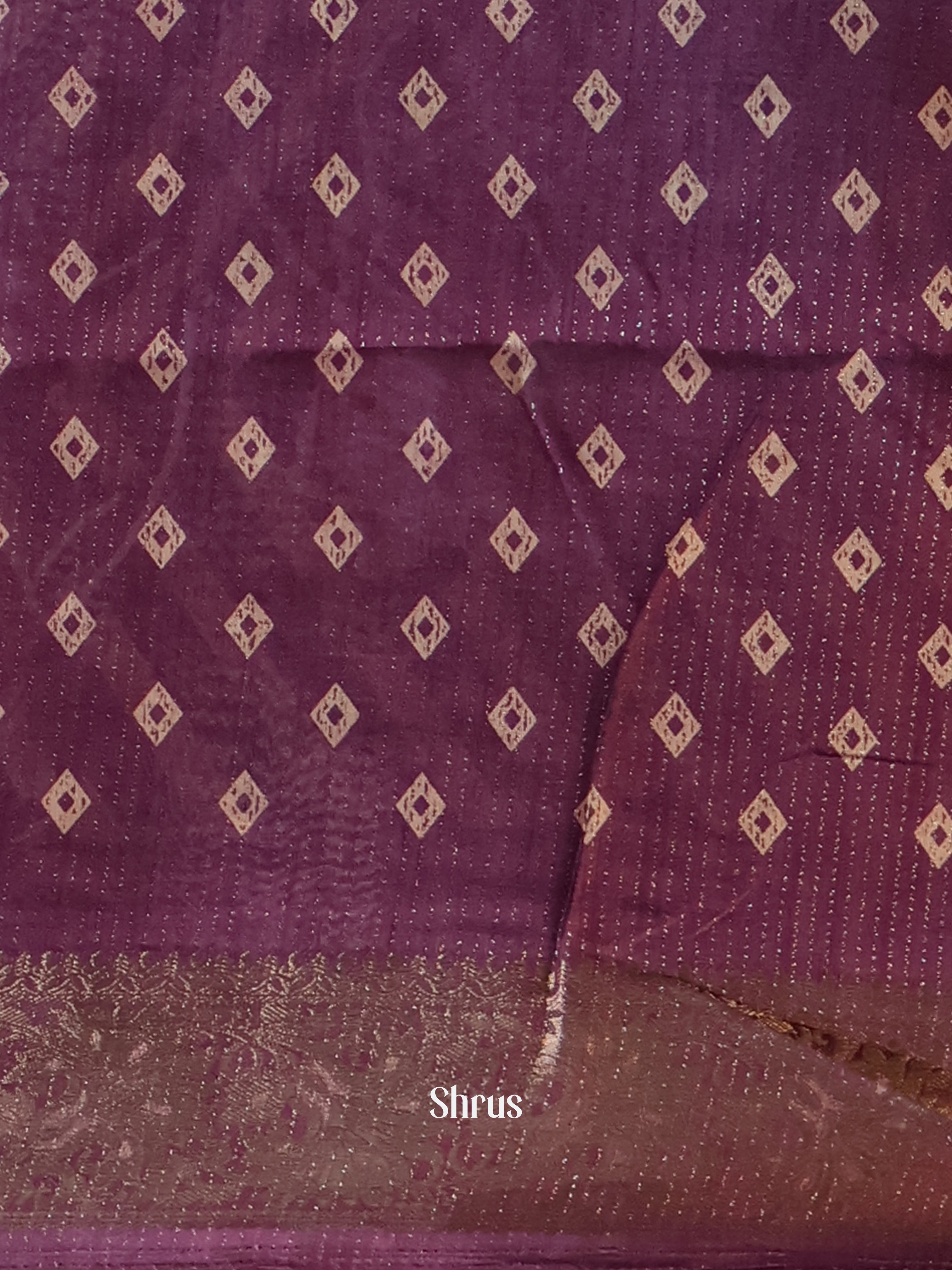 Purple - Semi Crepe Saree