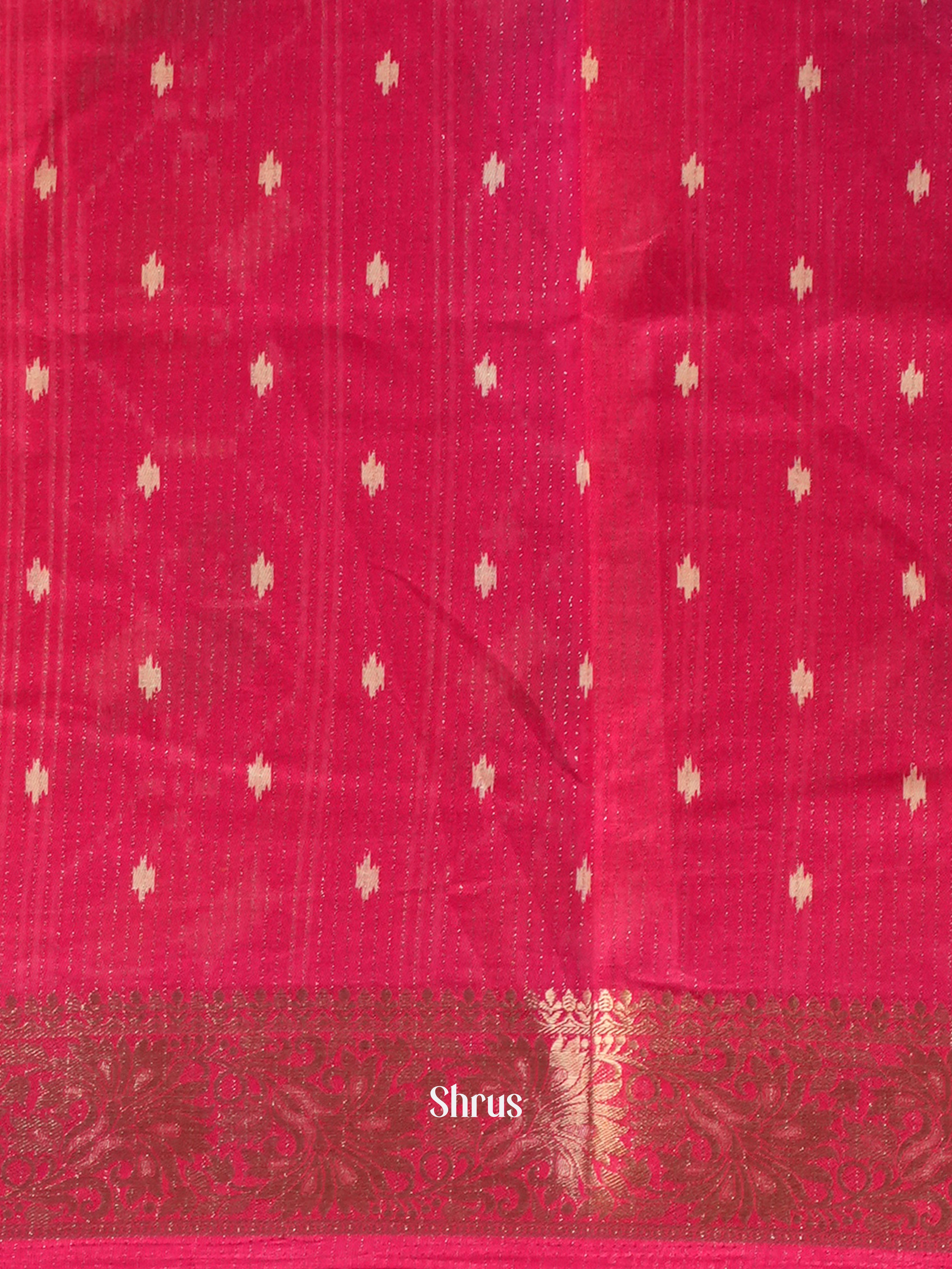 Pink - Semi Crepe Saree