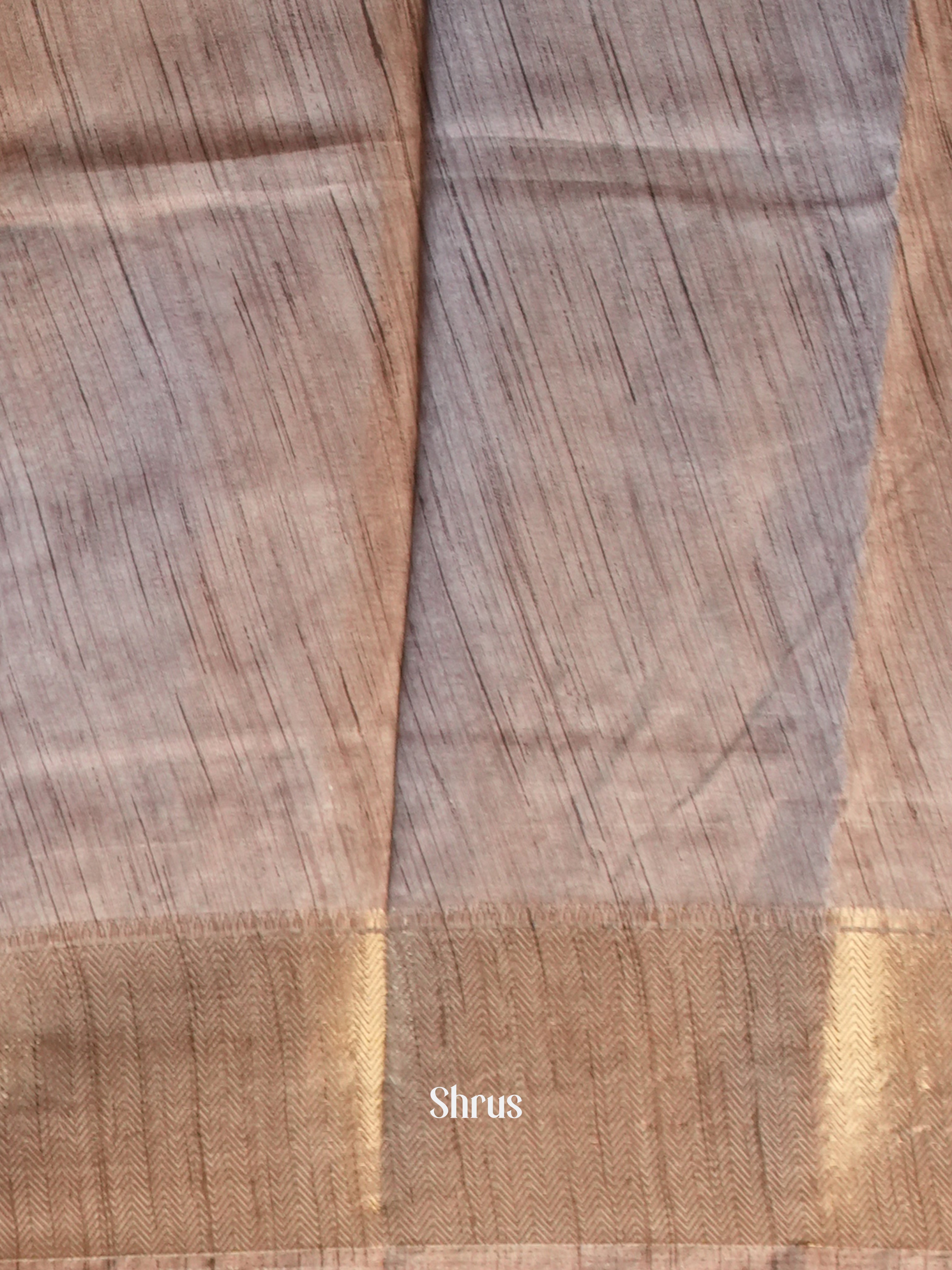 Grey  - Semi Crepe Saree