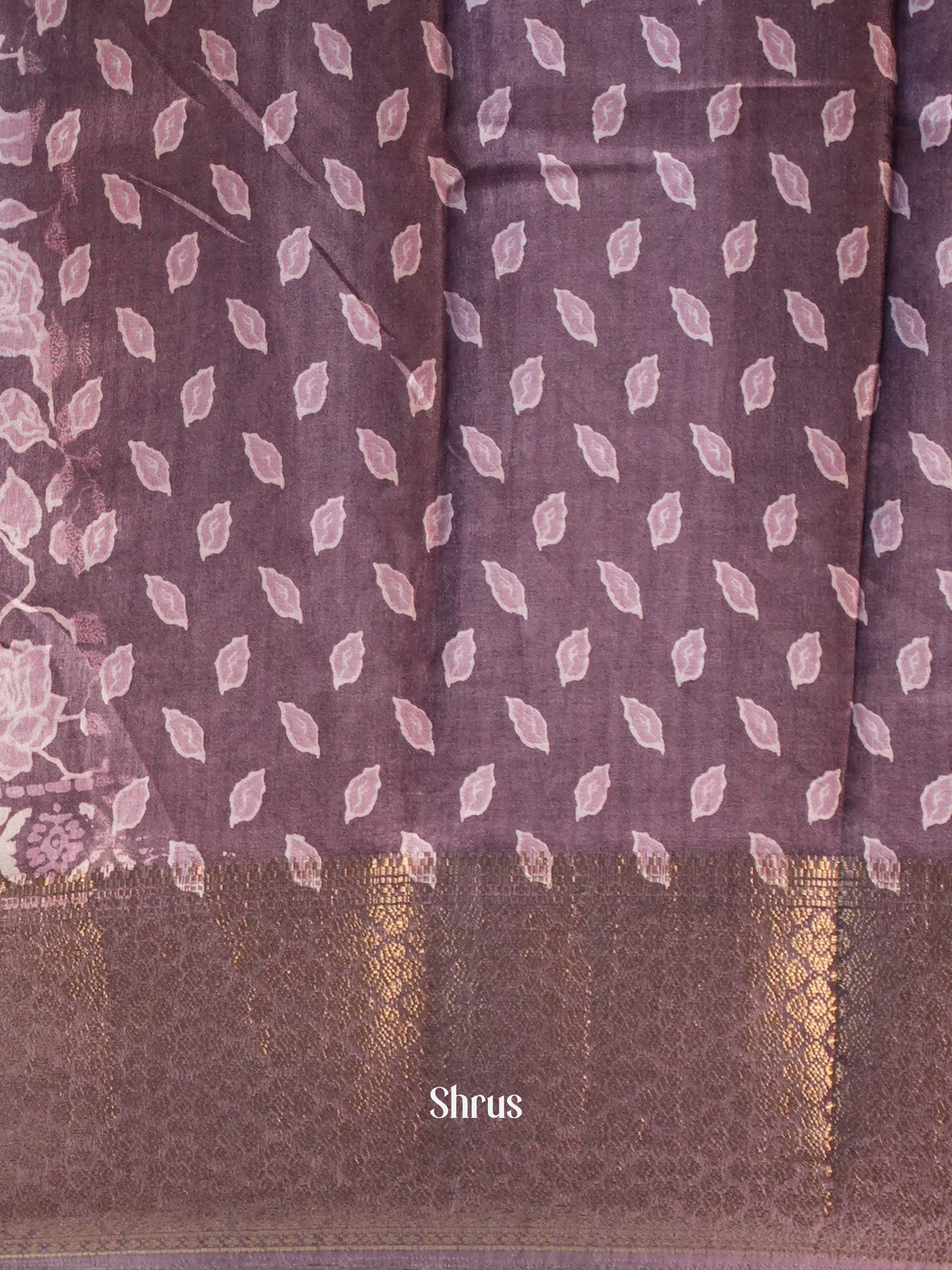 Purple - Semi Crepe Saree