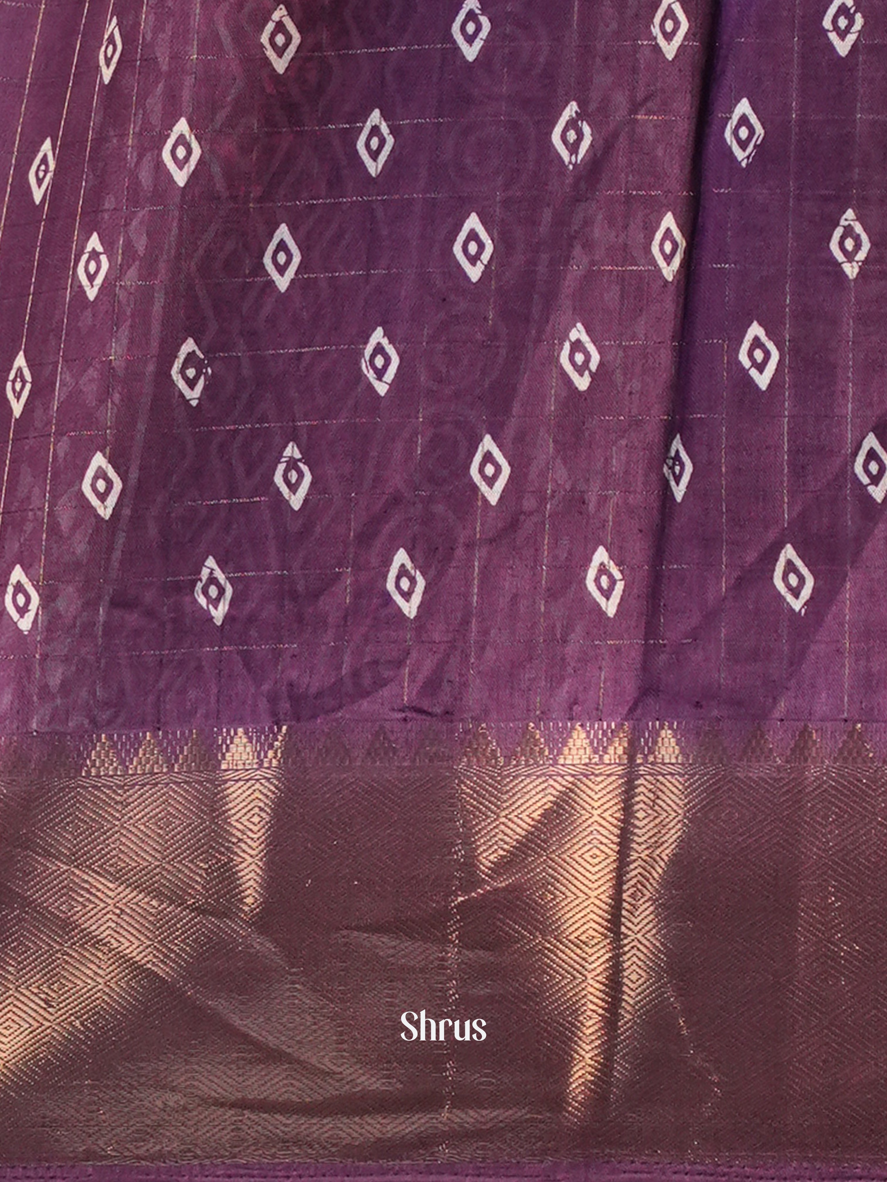 Purple- Semi Crepe Saree