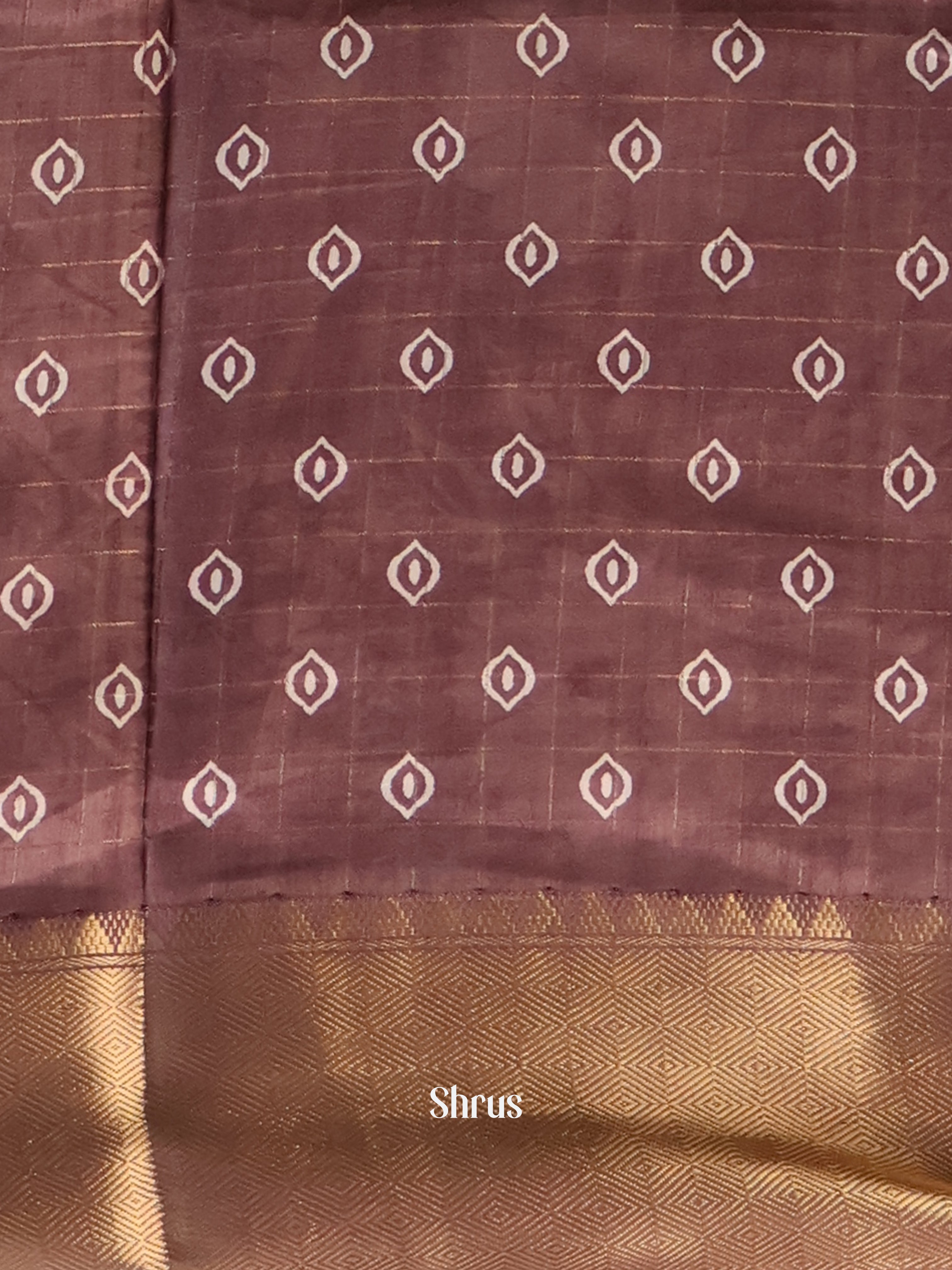 Brown- Semi Crepe Saree