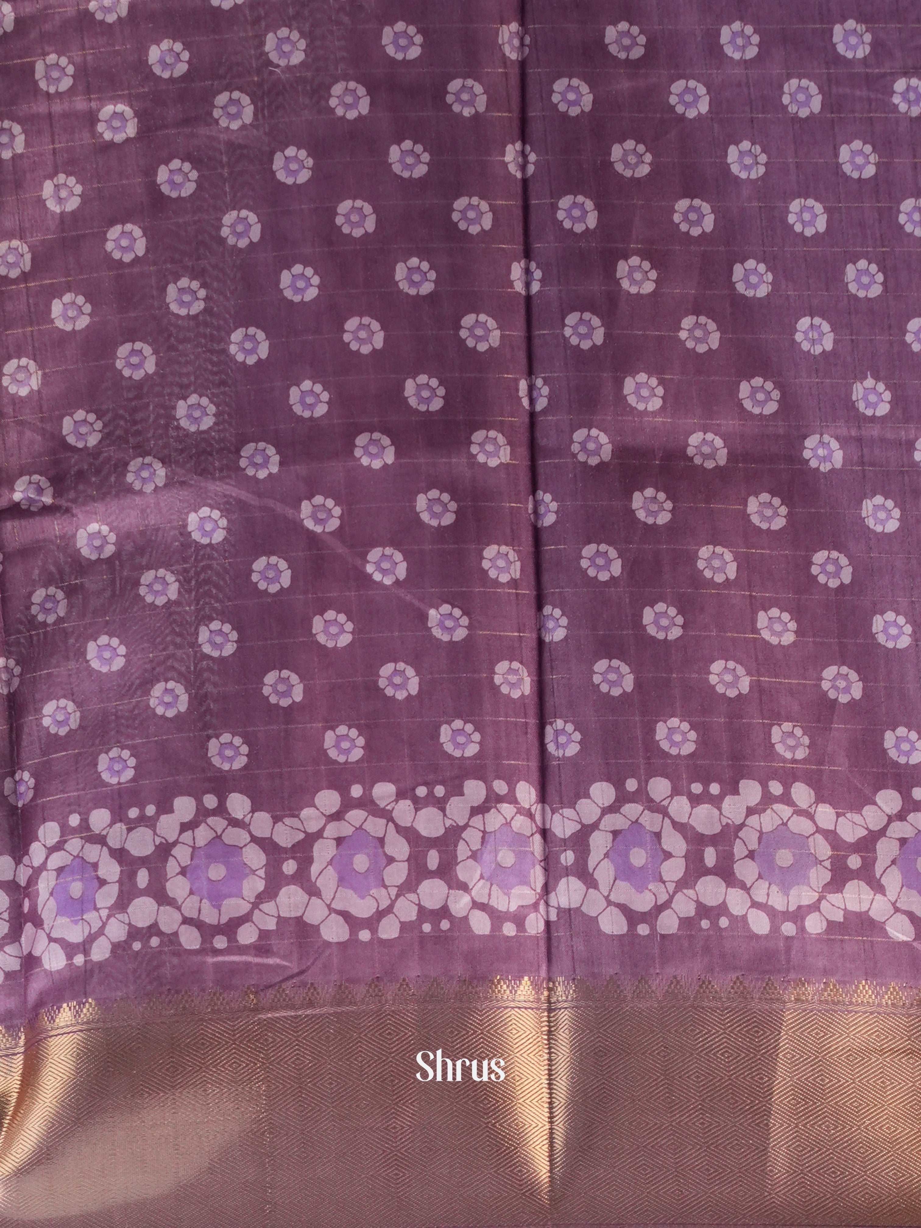 Purple - Semi Crepe Saree