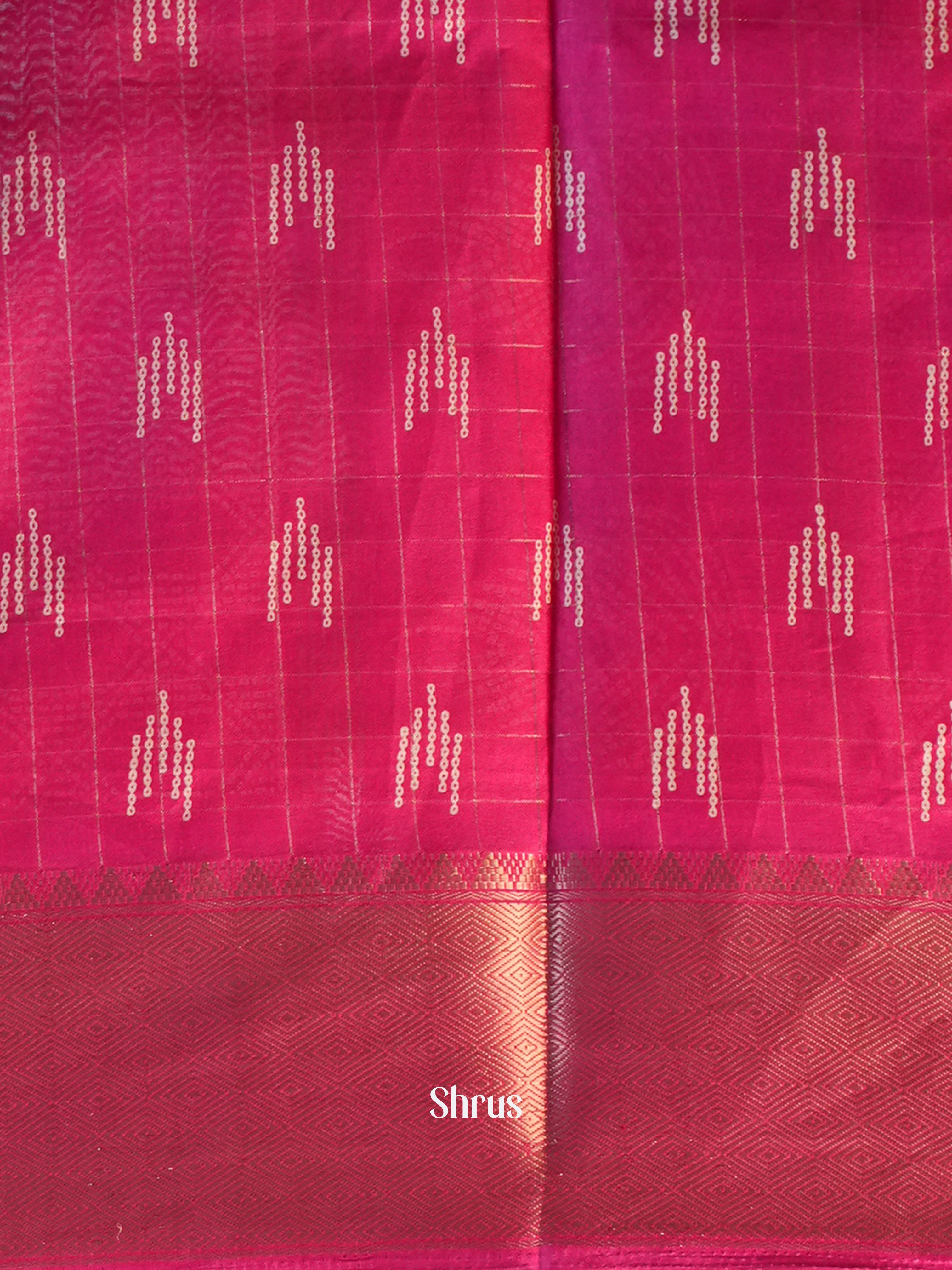 Pink - Semi Crepe Saree