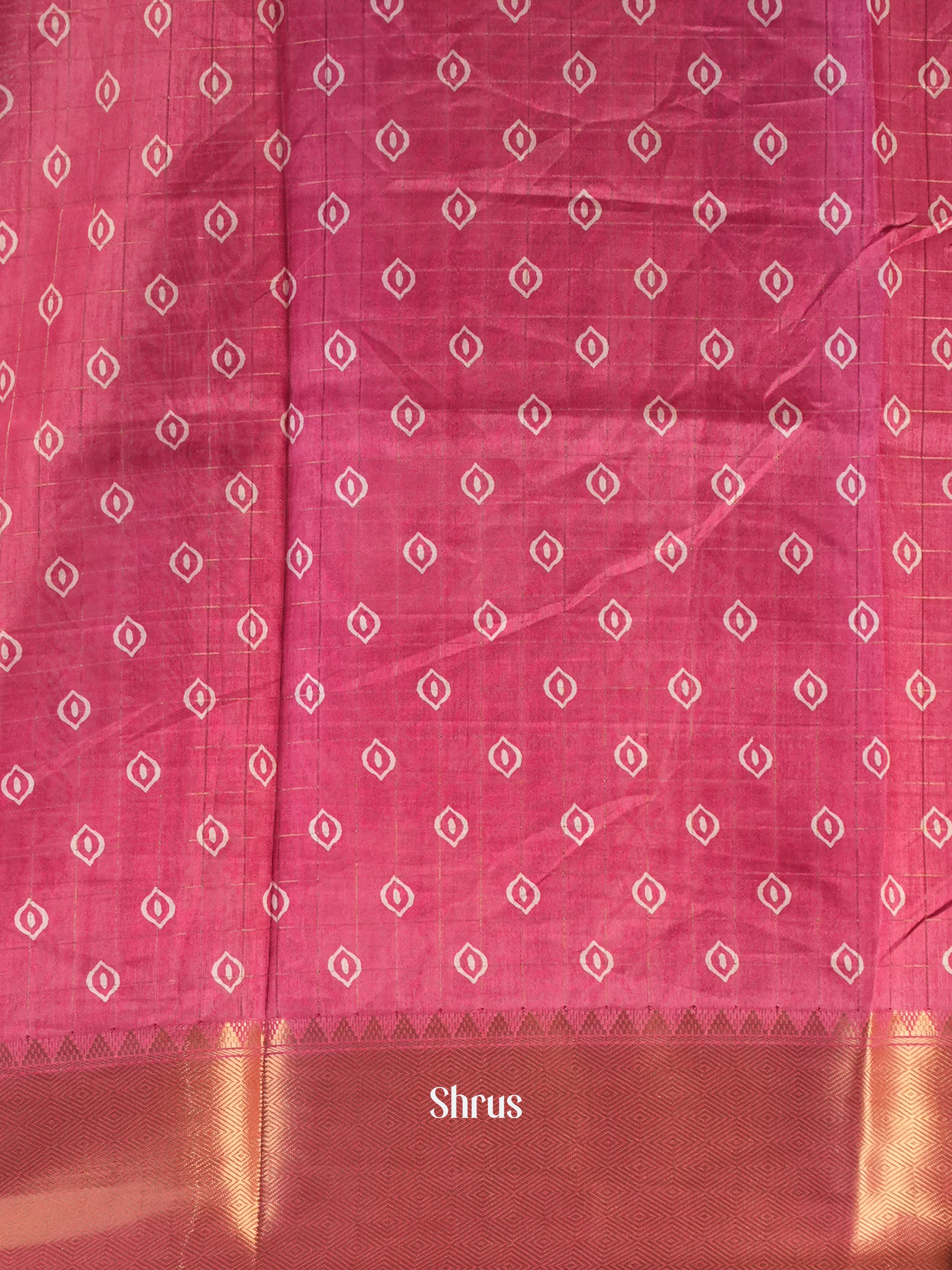 Pink  - Semi Crepe Saree