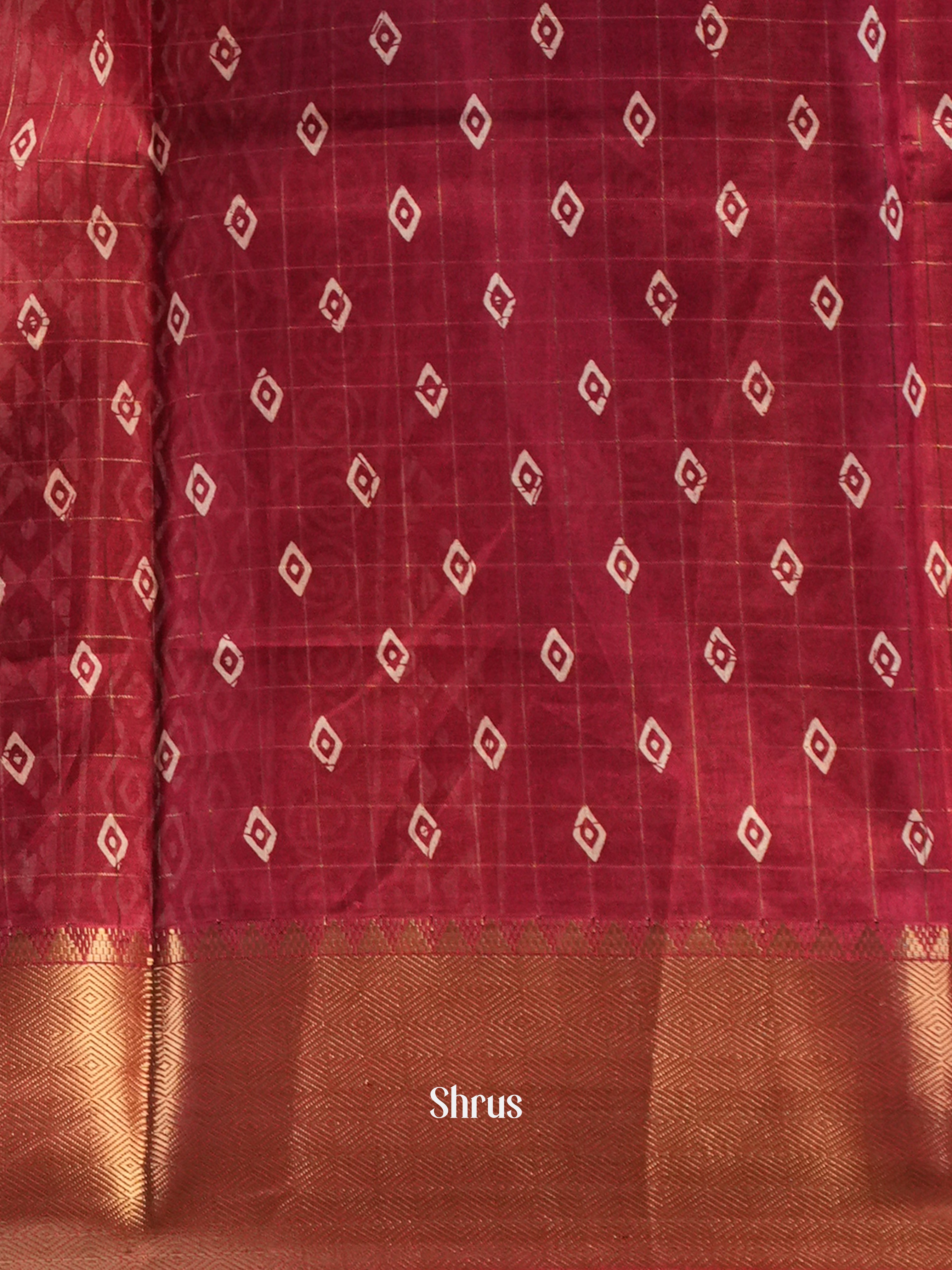 Maroon - Semi Crepe Saree